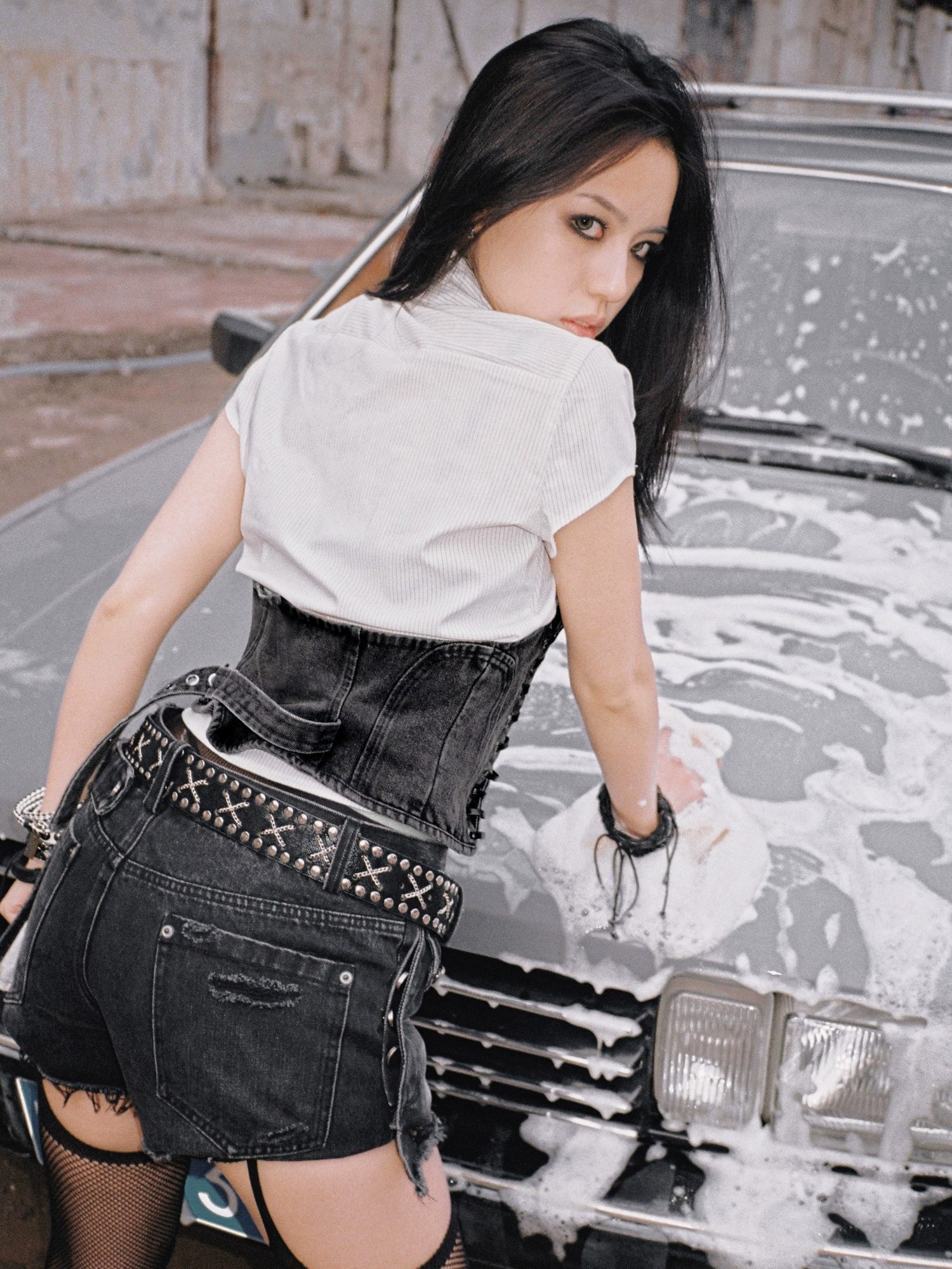 FULLTIDE Cotton Blend Slim Fit Polo Collar Button Front Short Sleeve Workwear Women Shirt