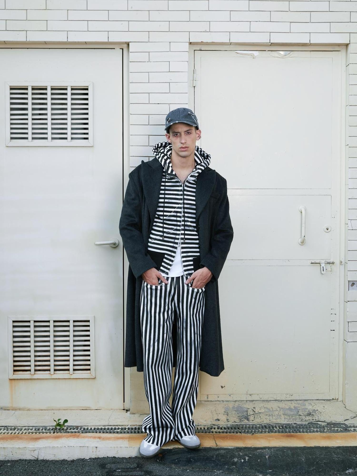 FULLTIDE Cozy Fleece Striped Half Turtleneck Street Loose Women Cotton Stretch Hoodies