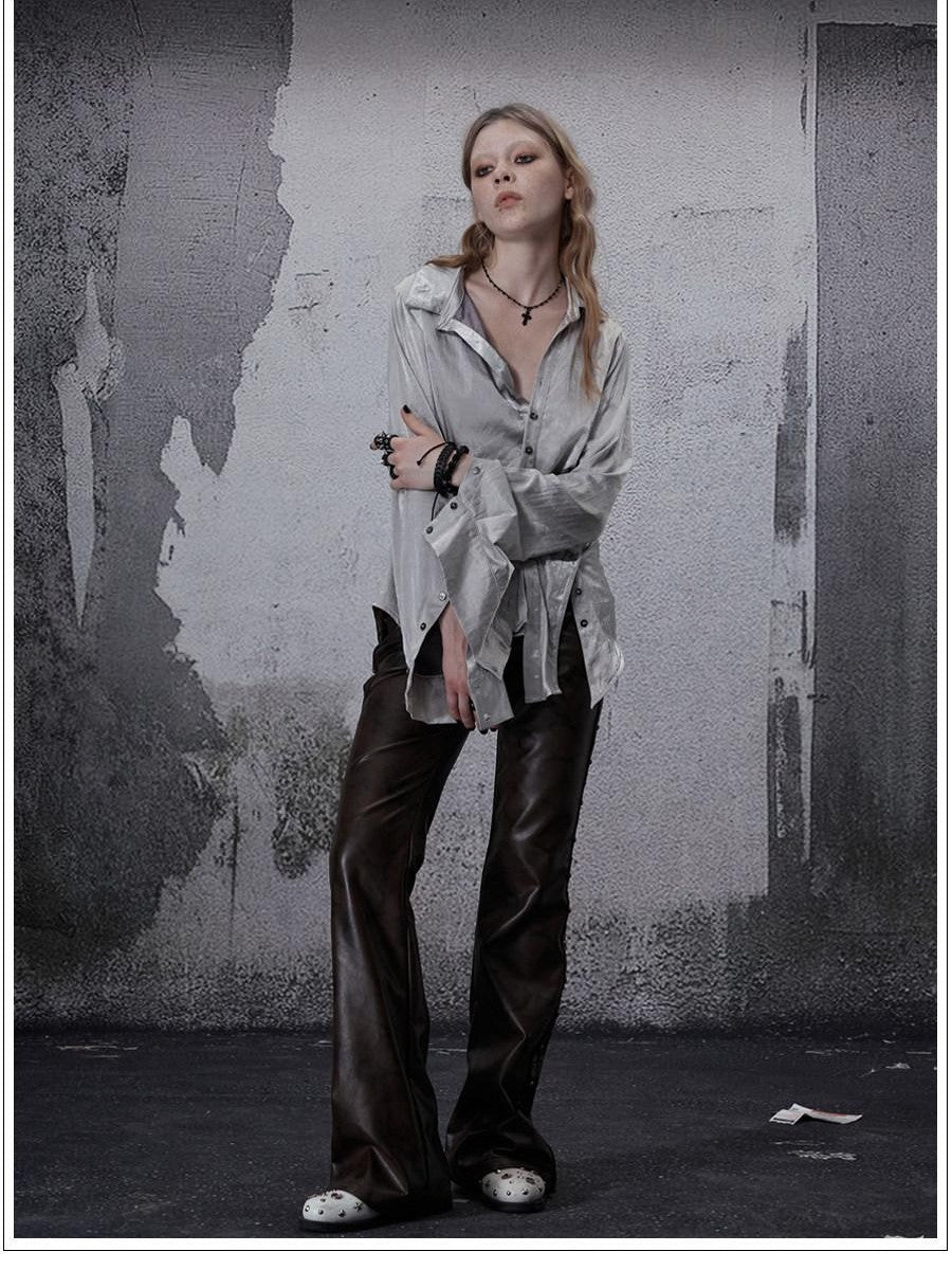 FULLTIDE Deconstructed Punk Square Collar Batwing Slimming Women&