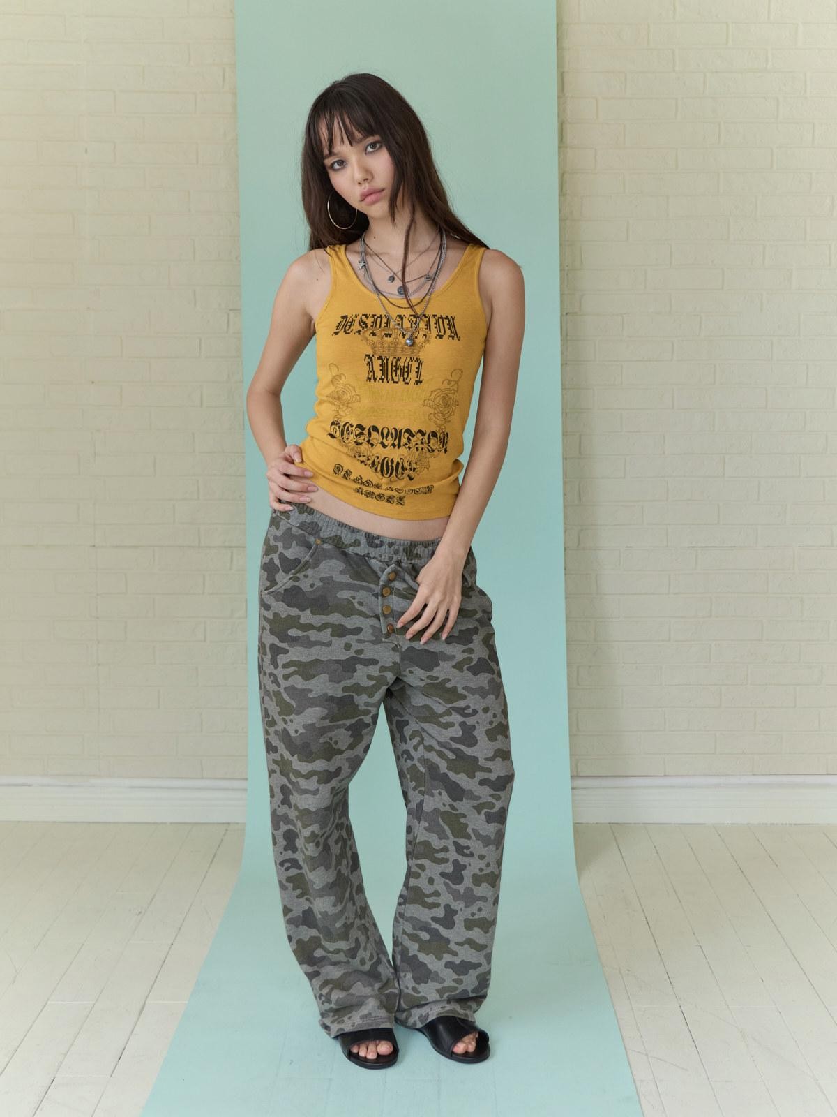 FULLTIDE Distressed Letter Print Punk Women&