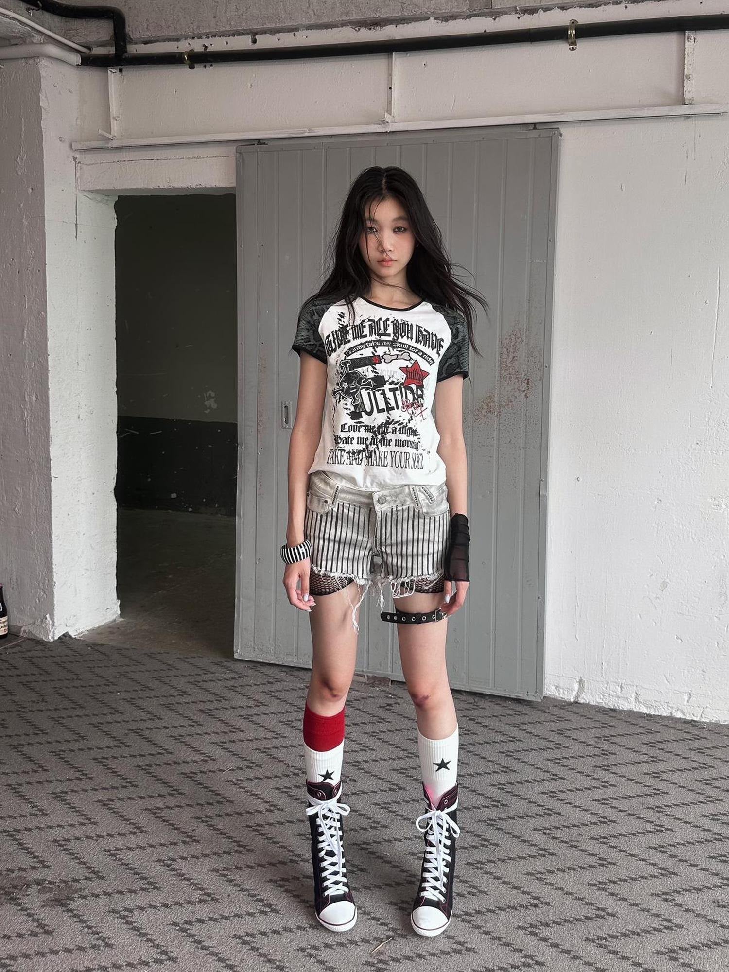 FULLTIDE Durable Denim Low Waist Zipper Light Wash Dirty White Young Women Mini Skirt