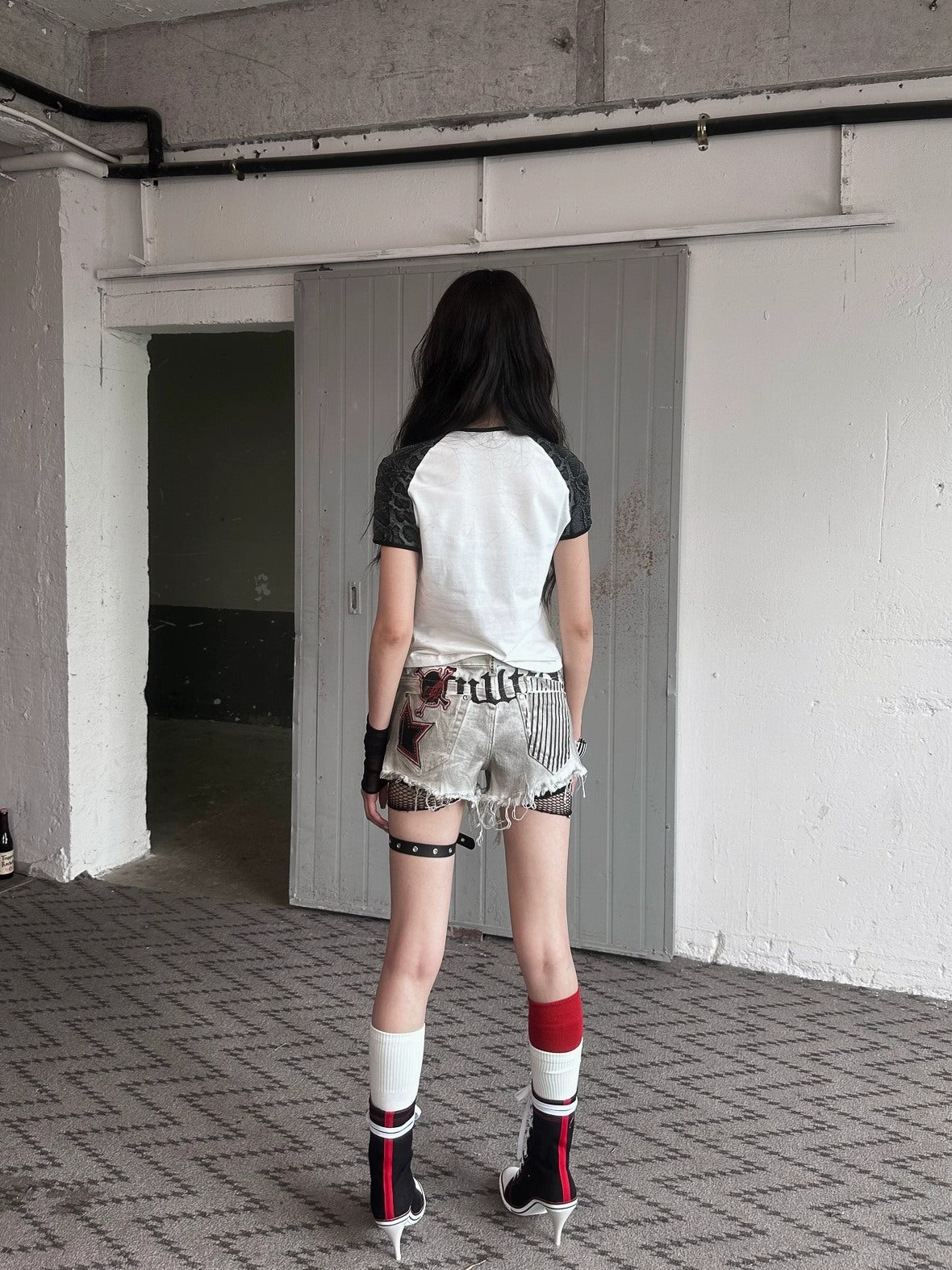 FULLTIDE Durable Denim Low Waist Zipper Light Wash Dirty White Young Women Mini Skirt