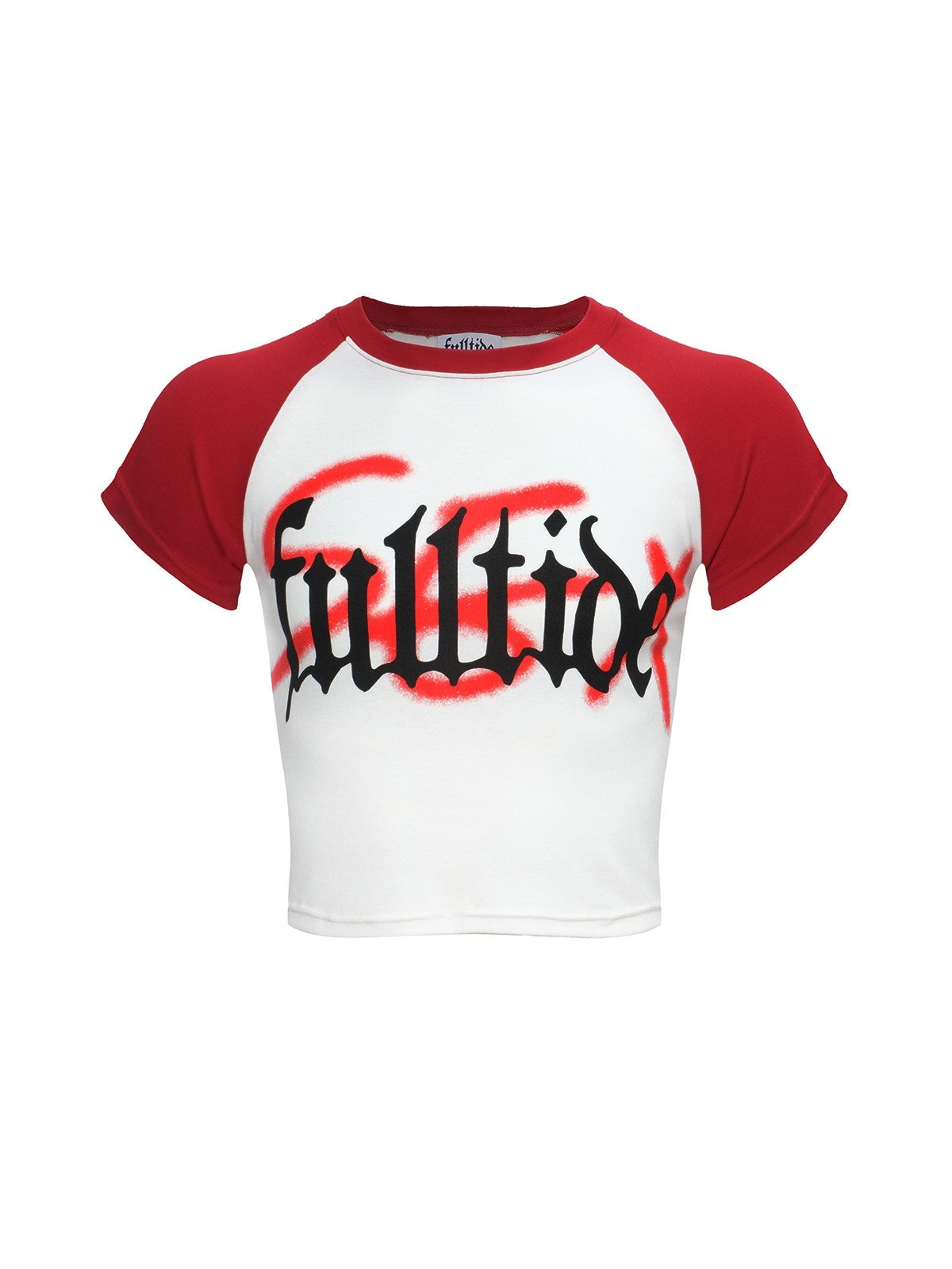 FULLTIDE_Exposed_Waist_Text_Print_Thermal_Transfer_Raglan_Women&