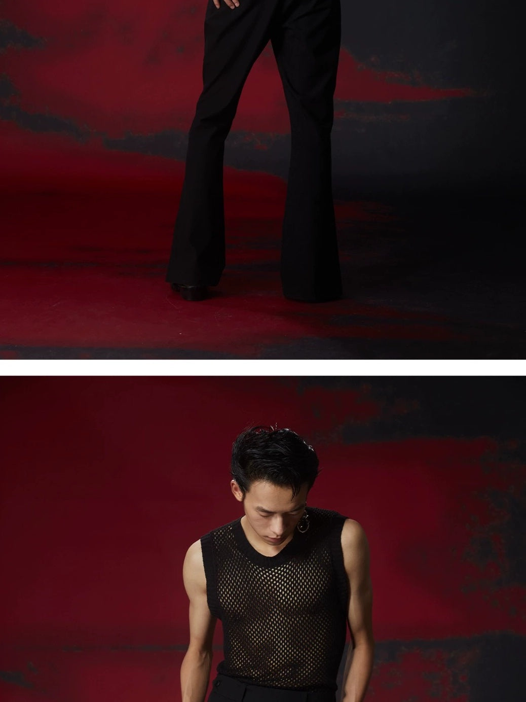 FULLTIDE High Viscose Content Retro Wide Leg Mid Rise Zipper Women Black Pants