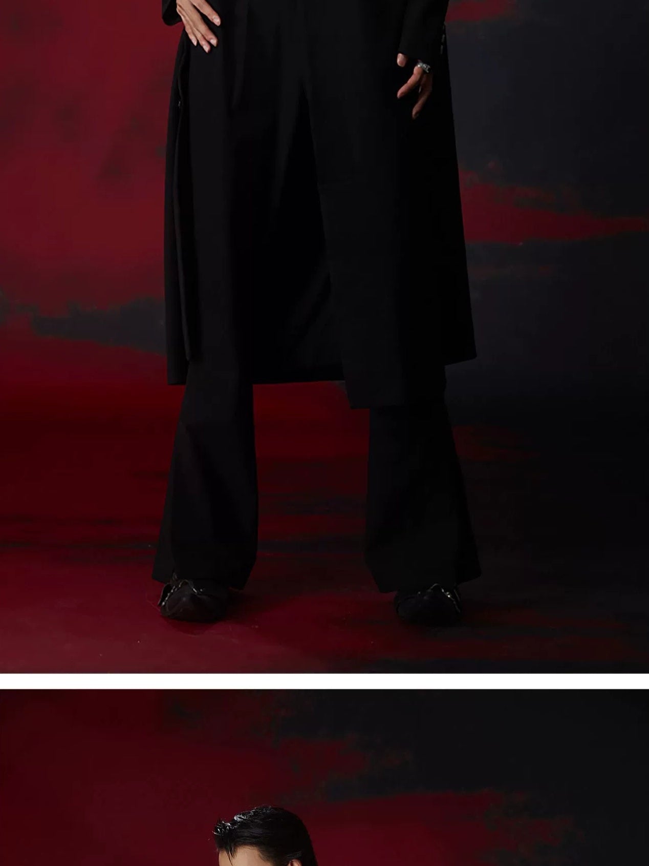 FULLTIDE High Viscose Content Retro Wide Leg Mid Rise Zipper Women Black Pants