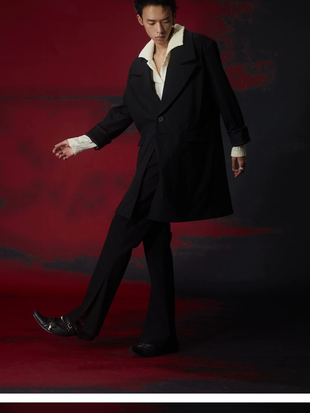 FULLTIDE High Viscose Content Retro Wide Leg Mid Rise Zipper Women Black Pants