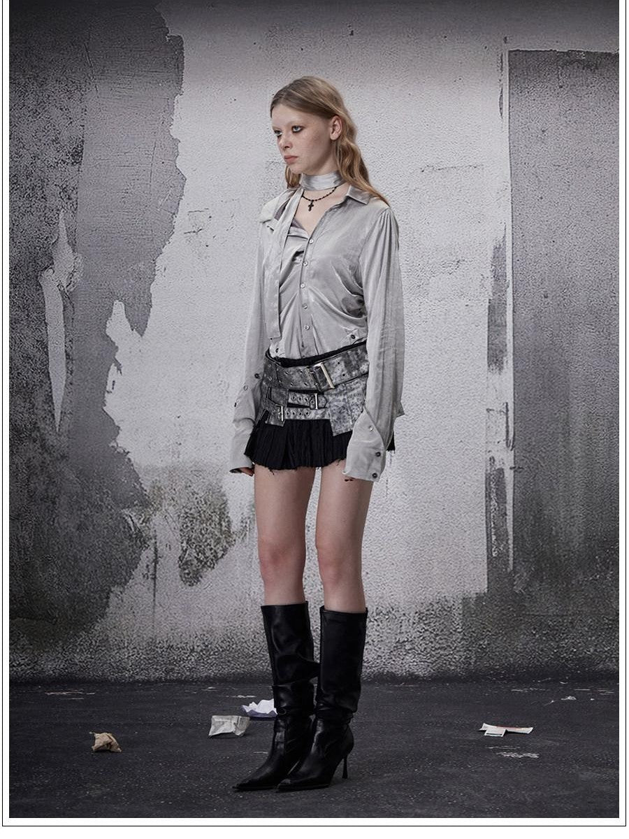 FULLTIDE Leopard Print Punk Vintage Sexy Low Rise A Line Women&