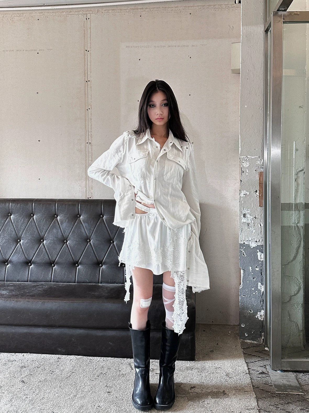 FULLTIDE Low Waist Patchwork Street Style Women Triacetate Fabric Mini Skirt