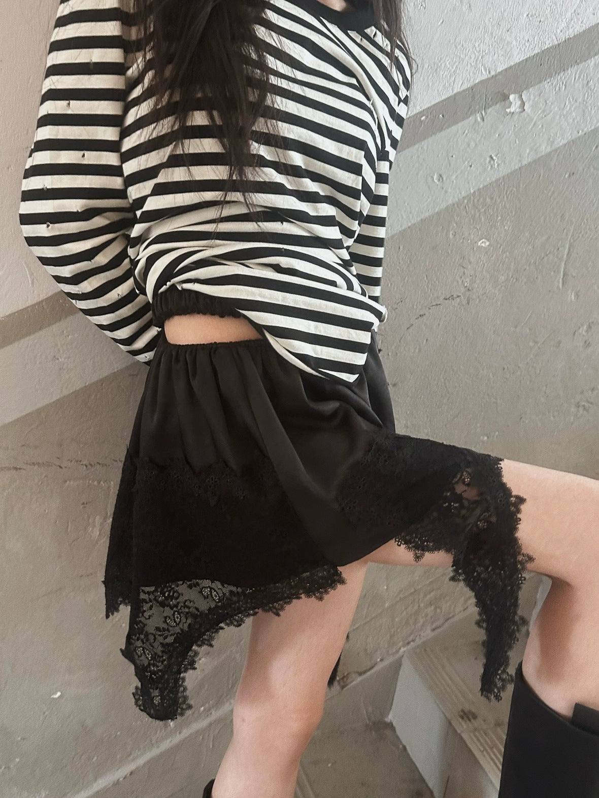 FULLTIDE Low Waist Patchwork Street Style Women Triacetate Fabric Mini Skirt