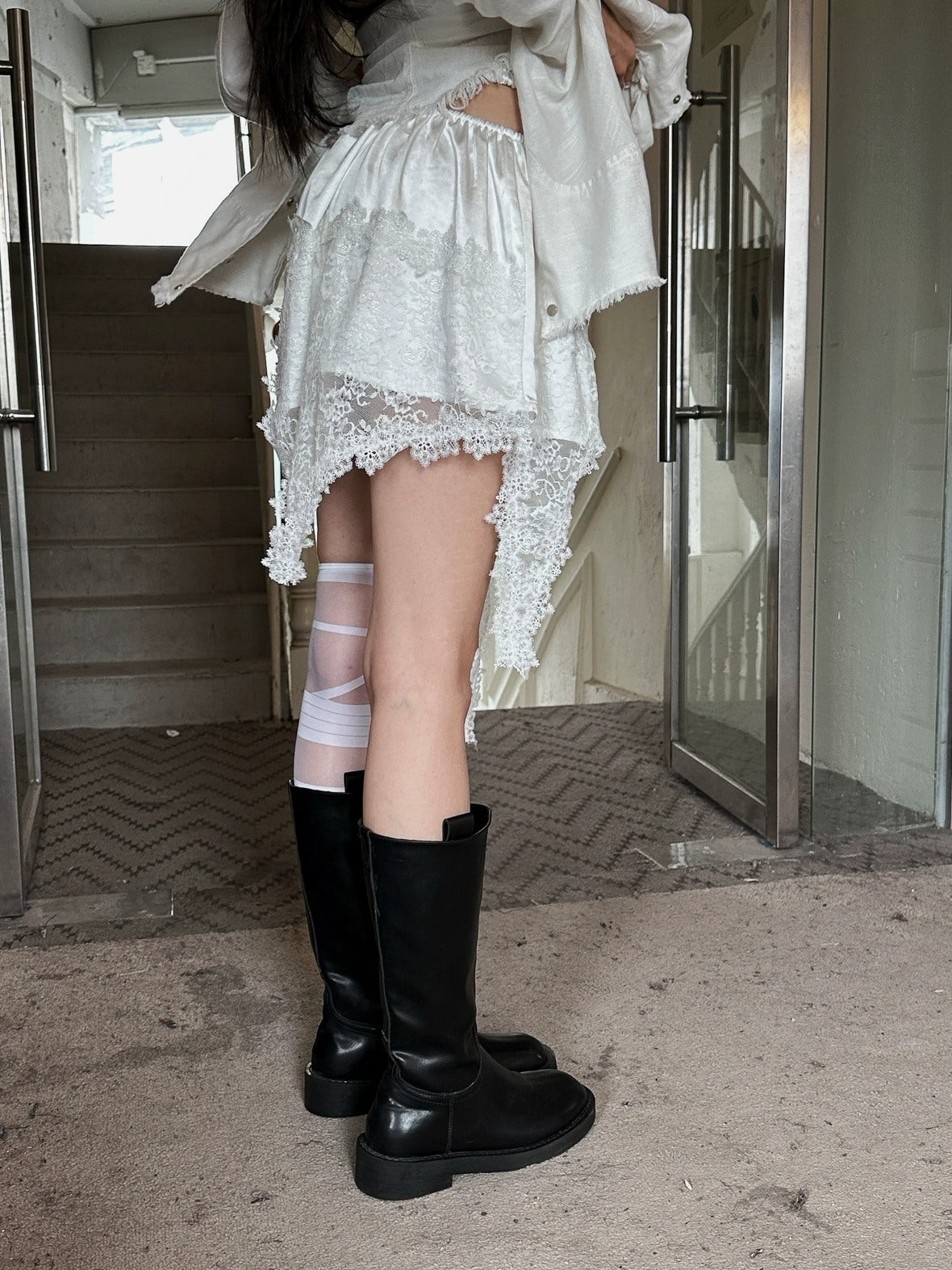 FULLTIDE Low Waist Patchwork Street Style Women Triacetate Fabric Mini Skirt