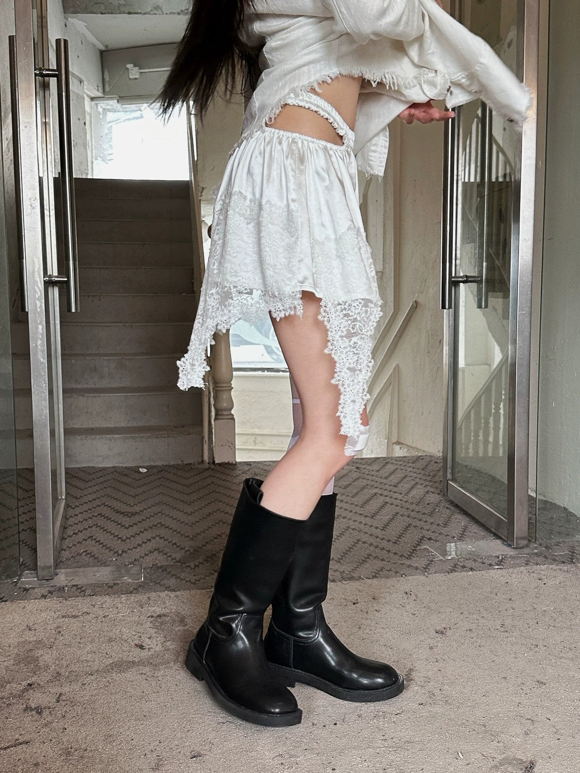 FULLTIDE Low Waist Patchwork Street Style Women Triacetate Fabric Mini Skirt