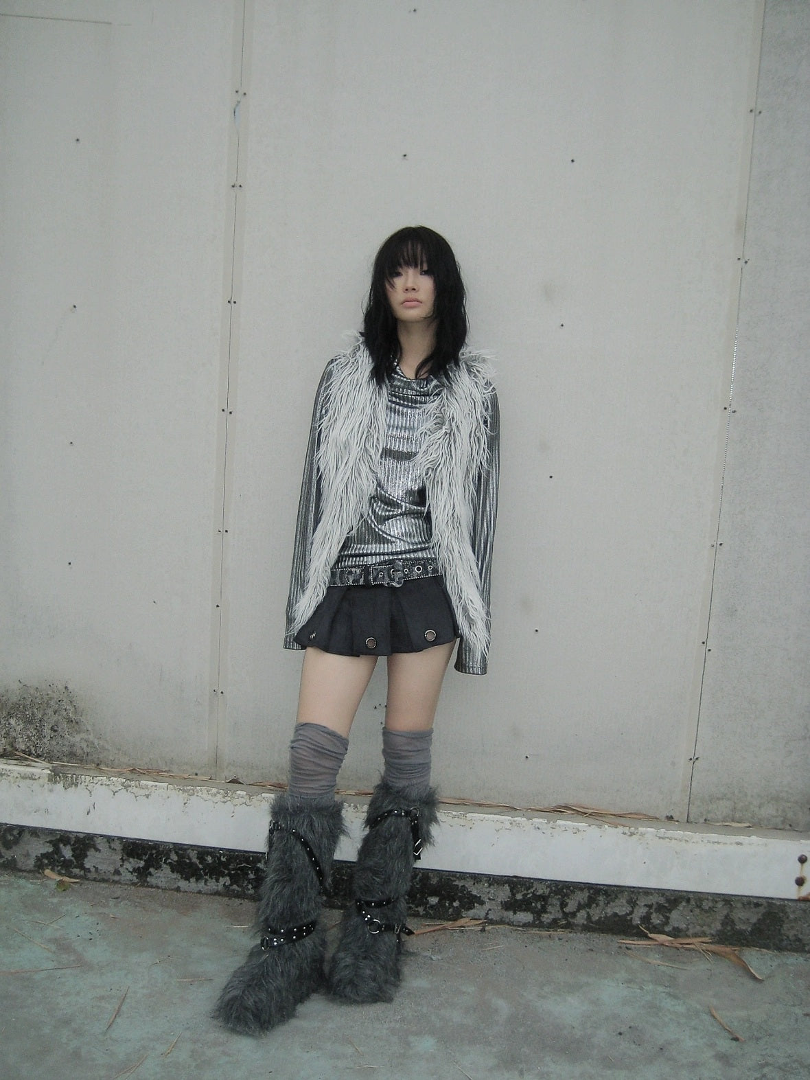 FULLTIDE Metallic Stretch Cool Style Cowl Neck Long Sleeve Slim Fit Women T-Shirt