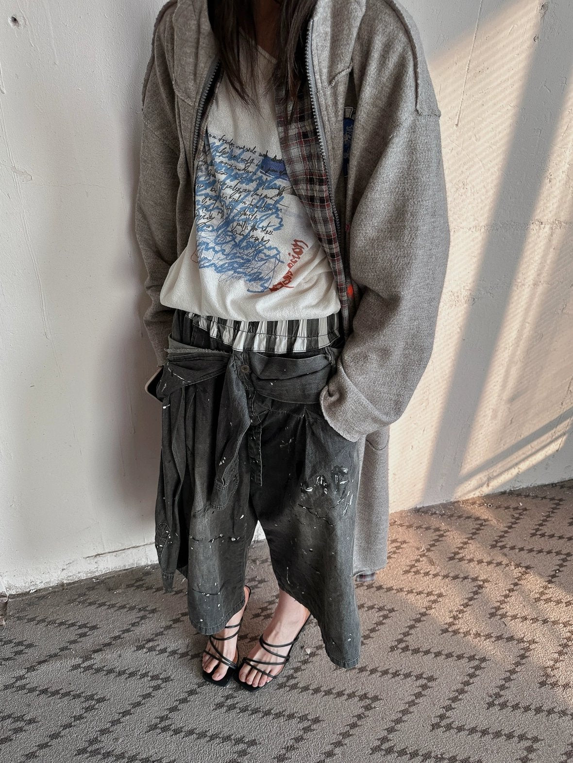 FULLTIDE Oversized Cotton Hooded Longline Loose Fit Long Sleeve Women Solid Coat