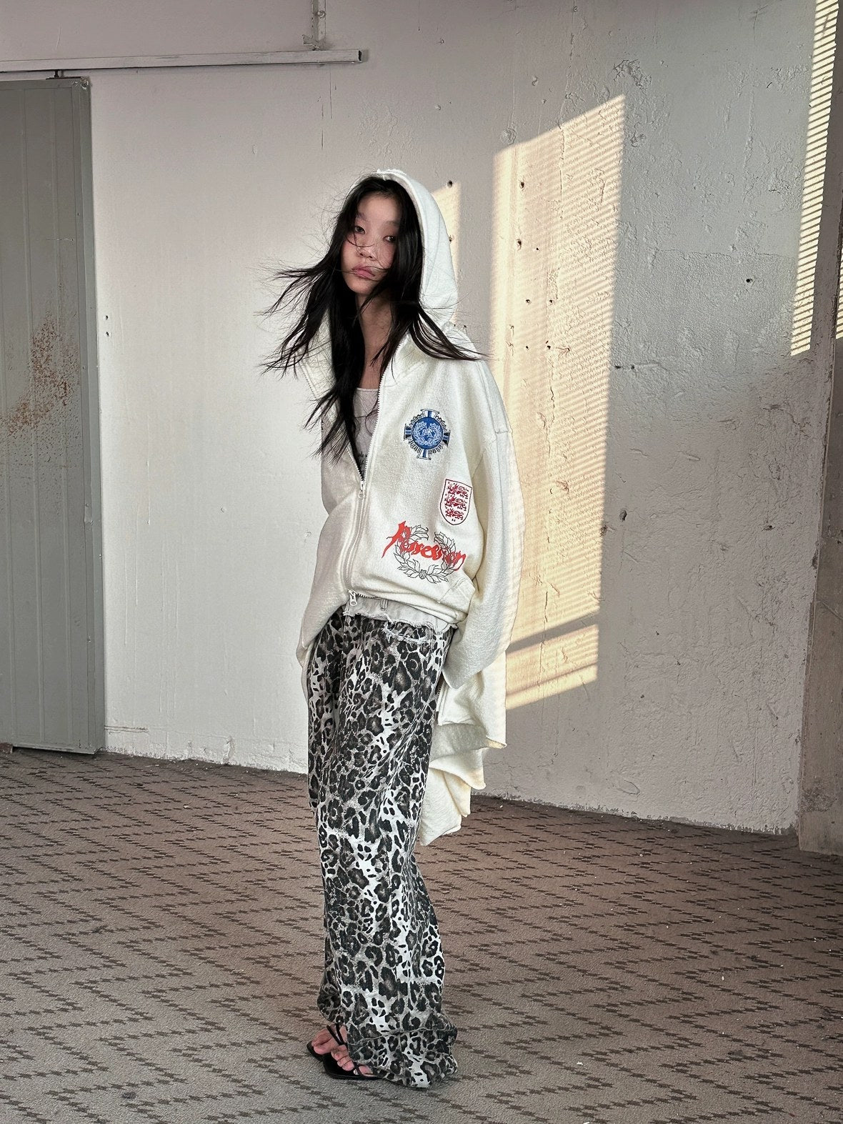 FULLTIDE Oversized Cotton Hooded Longline Loose Fit Long Sleeve Women Solid Coat