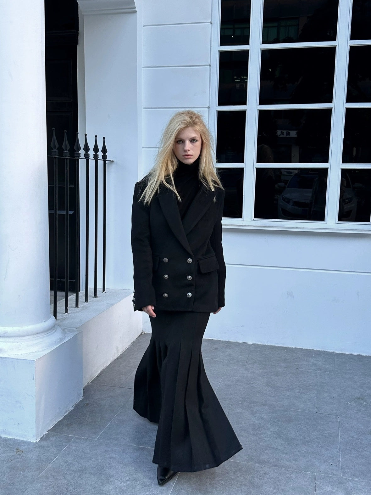 FULLTIDE Premium Wool Mid Length Notched Lapel Tailored Women Workwear Classic Coat