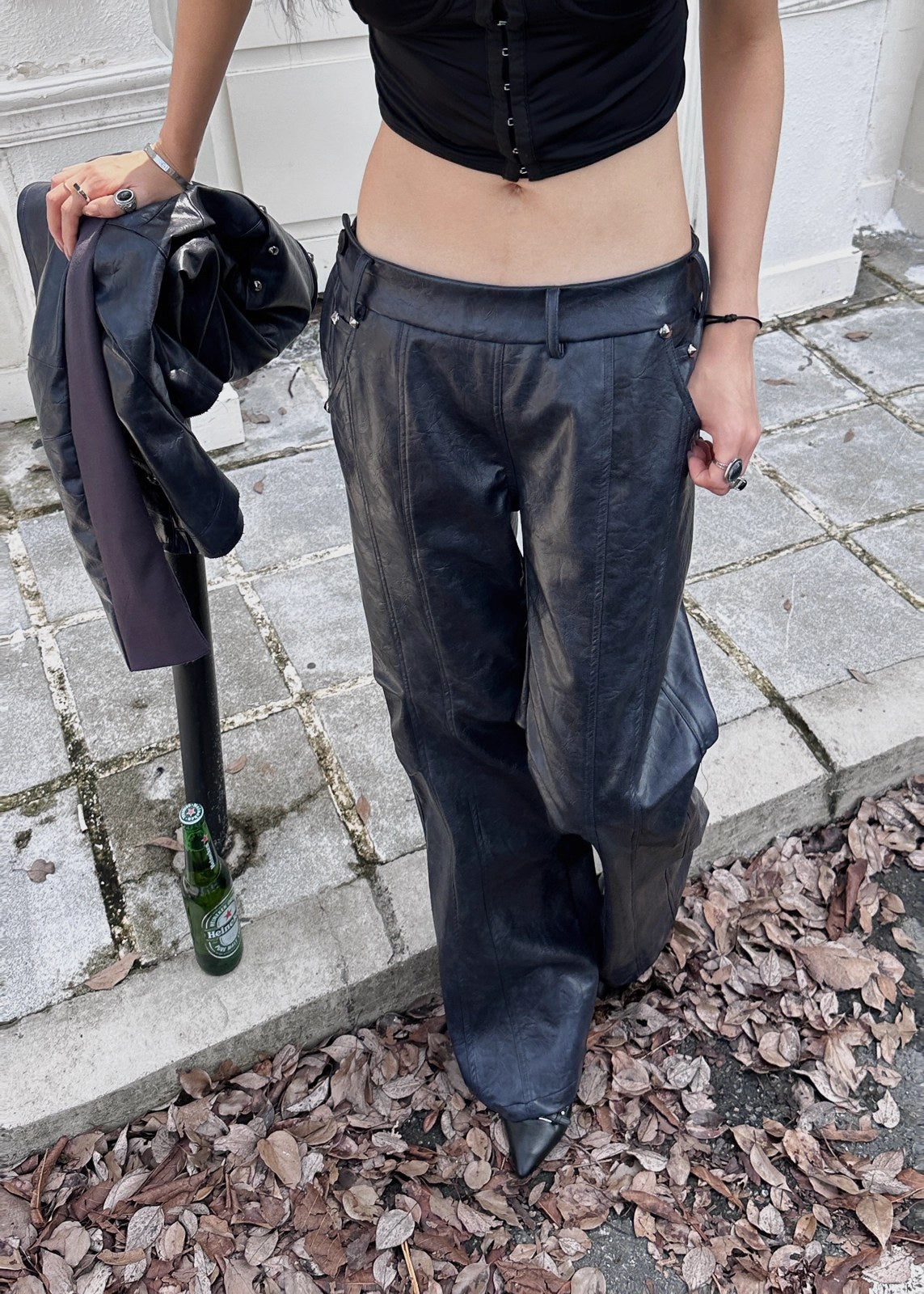 FULLTIDE_Pu_Leather_Cropped_Slim_Fit_Blazer_Collar_Street_Women_Burgundy_Navy_Jacket_MISSTT