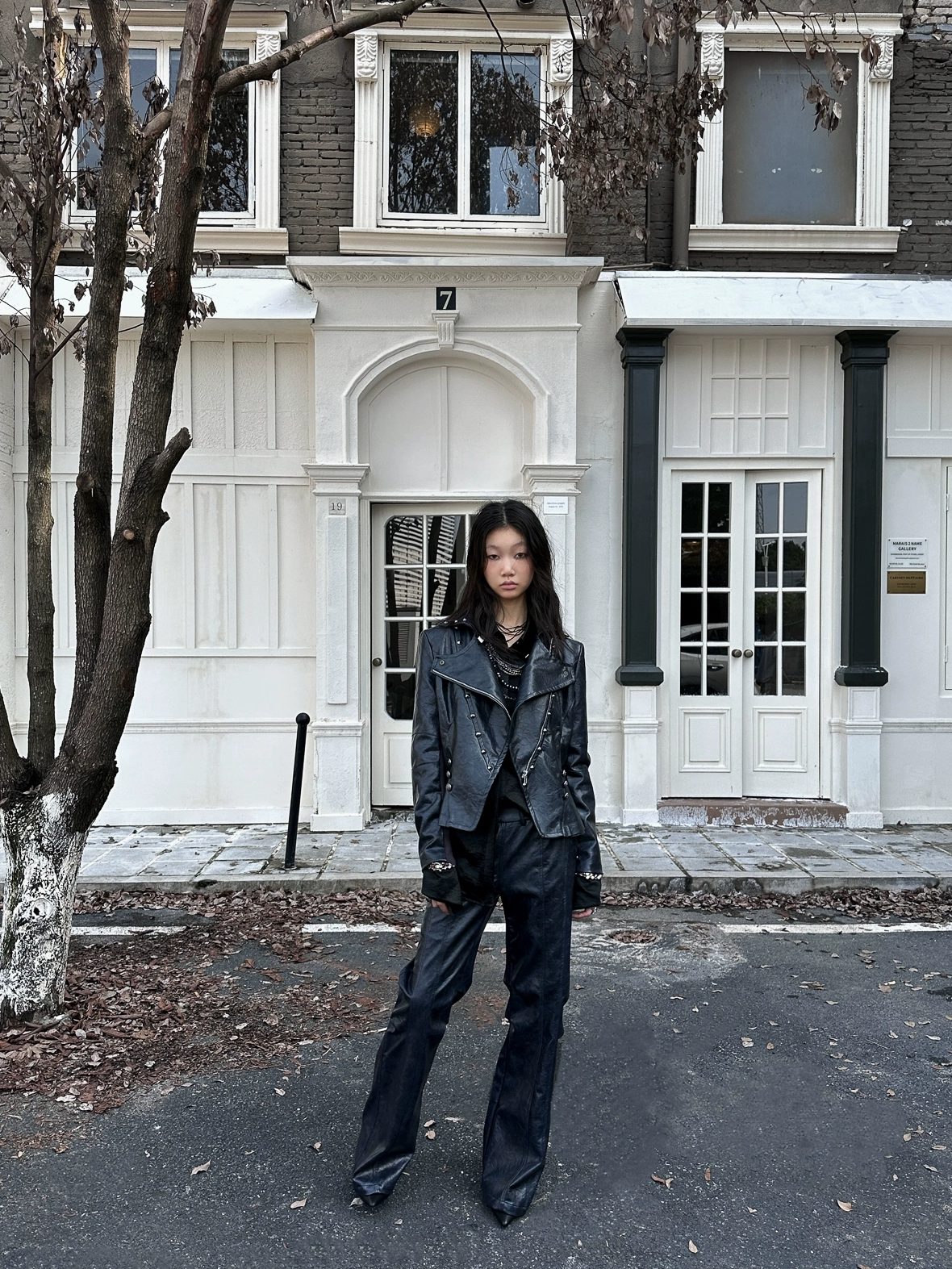 FULLTIDE Pu Leather Cropped Slim Fit Blazer Collar Street Women Burgundy Navy Jacket