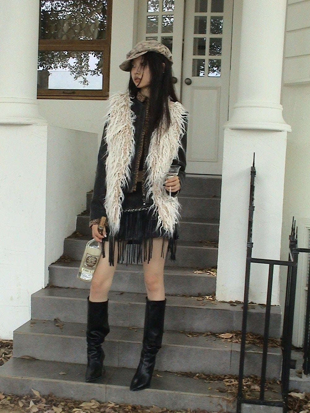 FULLTIDE Pu Leather Vintage Mid Waist Bodycon Black Women Short Mini Skirt