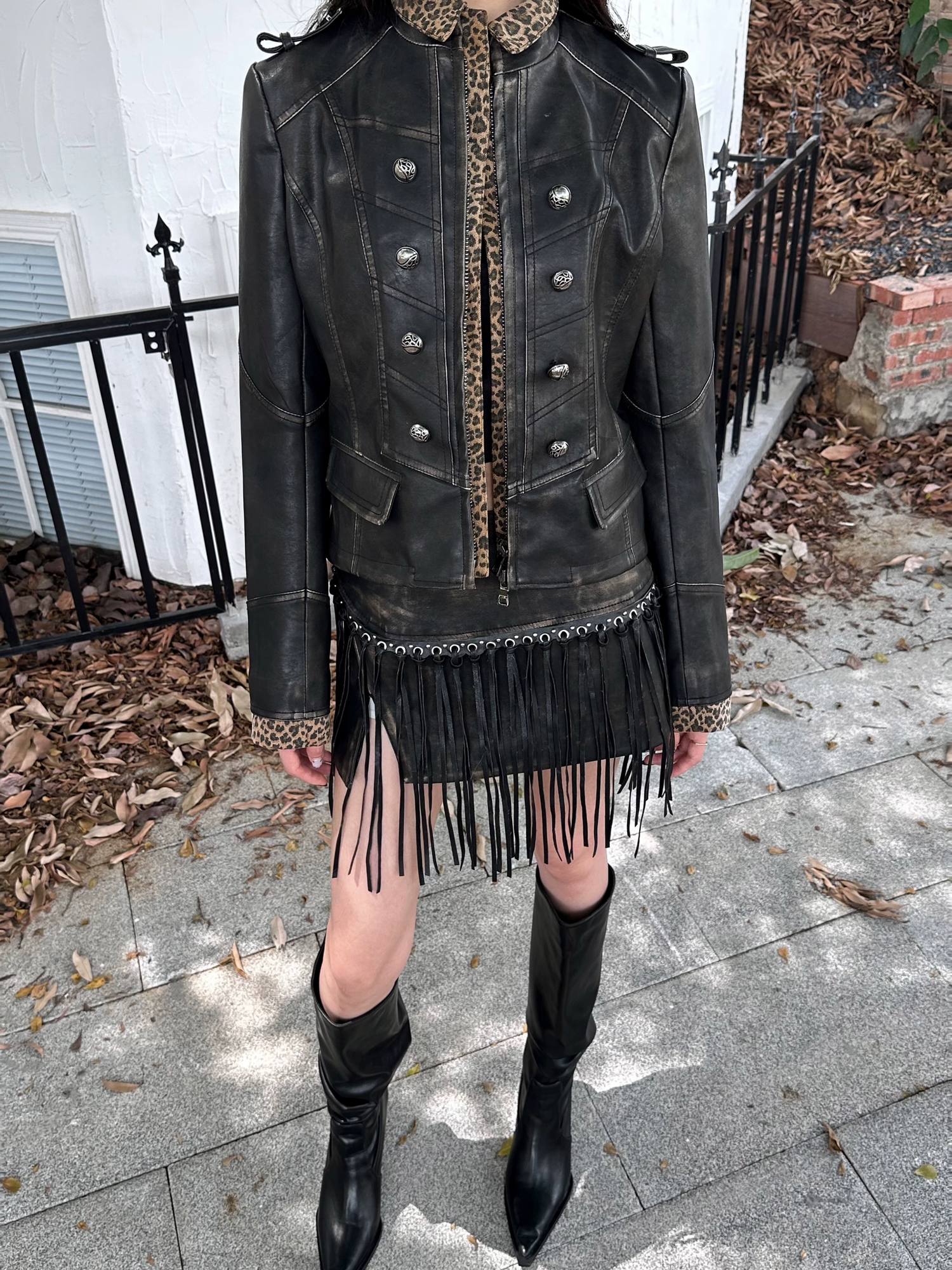 FULLTIDE Pu Slim Fit Street Style Stand Collar Long Sleeve Women Outerwear Jacket