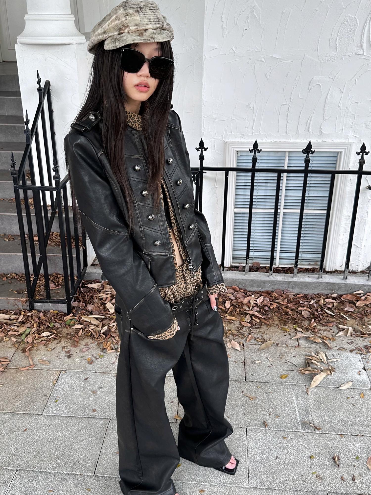 FULLTIDE Pu Slim Fit Street Style Stand Collar Long Sleeve Women Outerwear Jacket