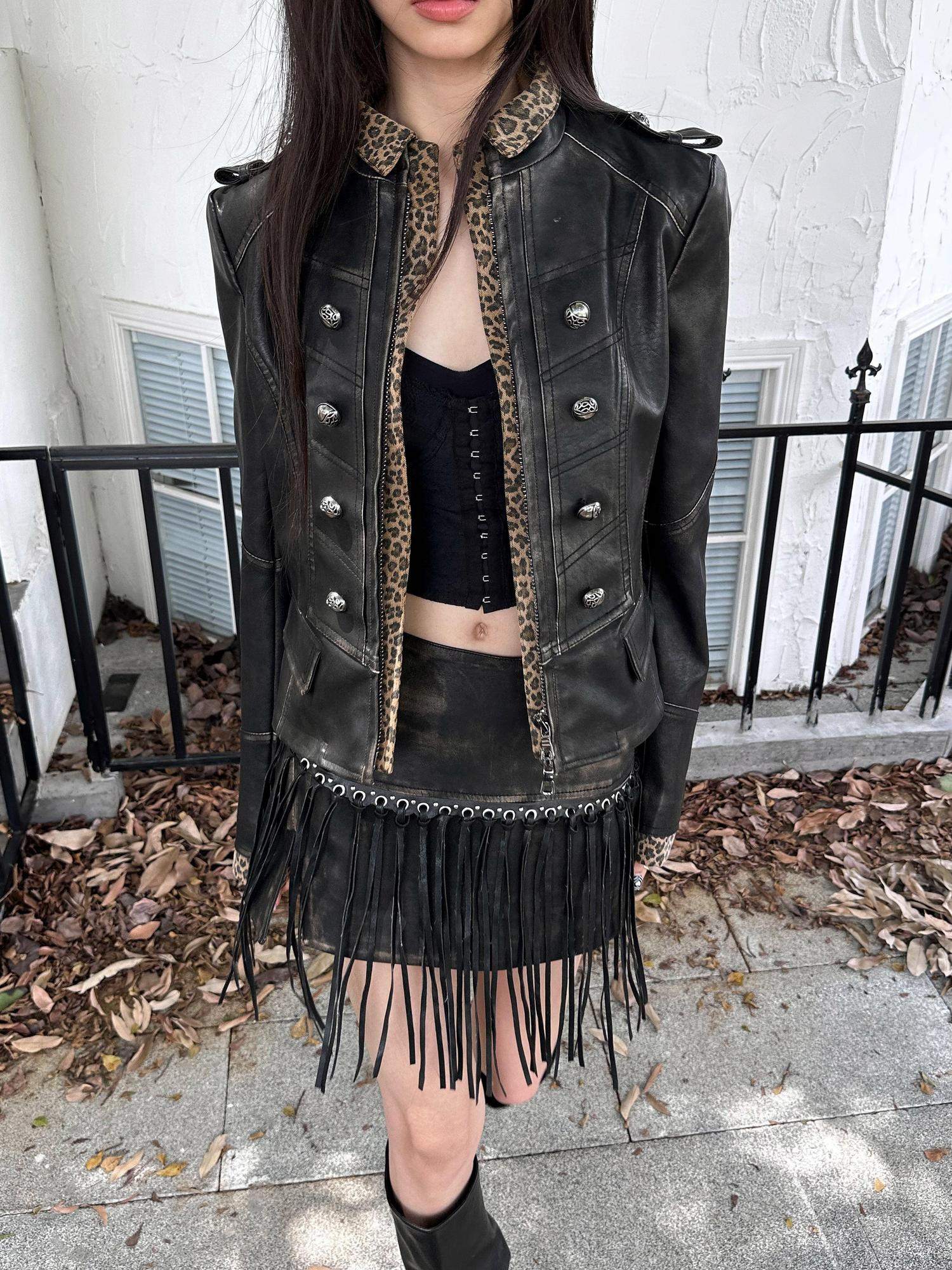 FULLTIDE Pu Slim Fit Street Style Stand Collar Long Sleeve Women Outerwear Jacket