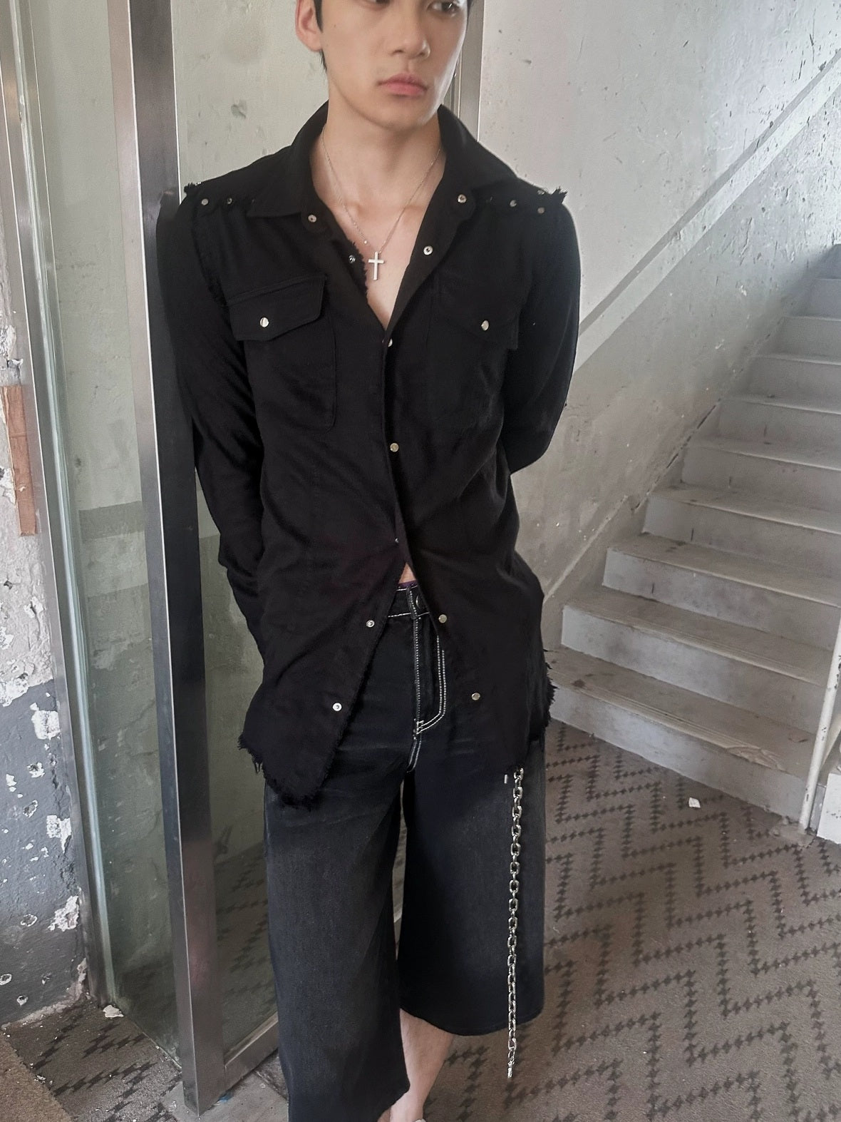 FULLTIDE Pure Cotton Breathable Casual Slim Square Neck Bell Sleeve Midlength Women Shirt