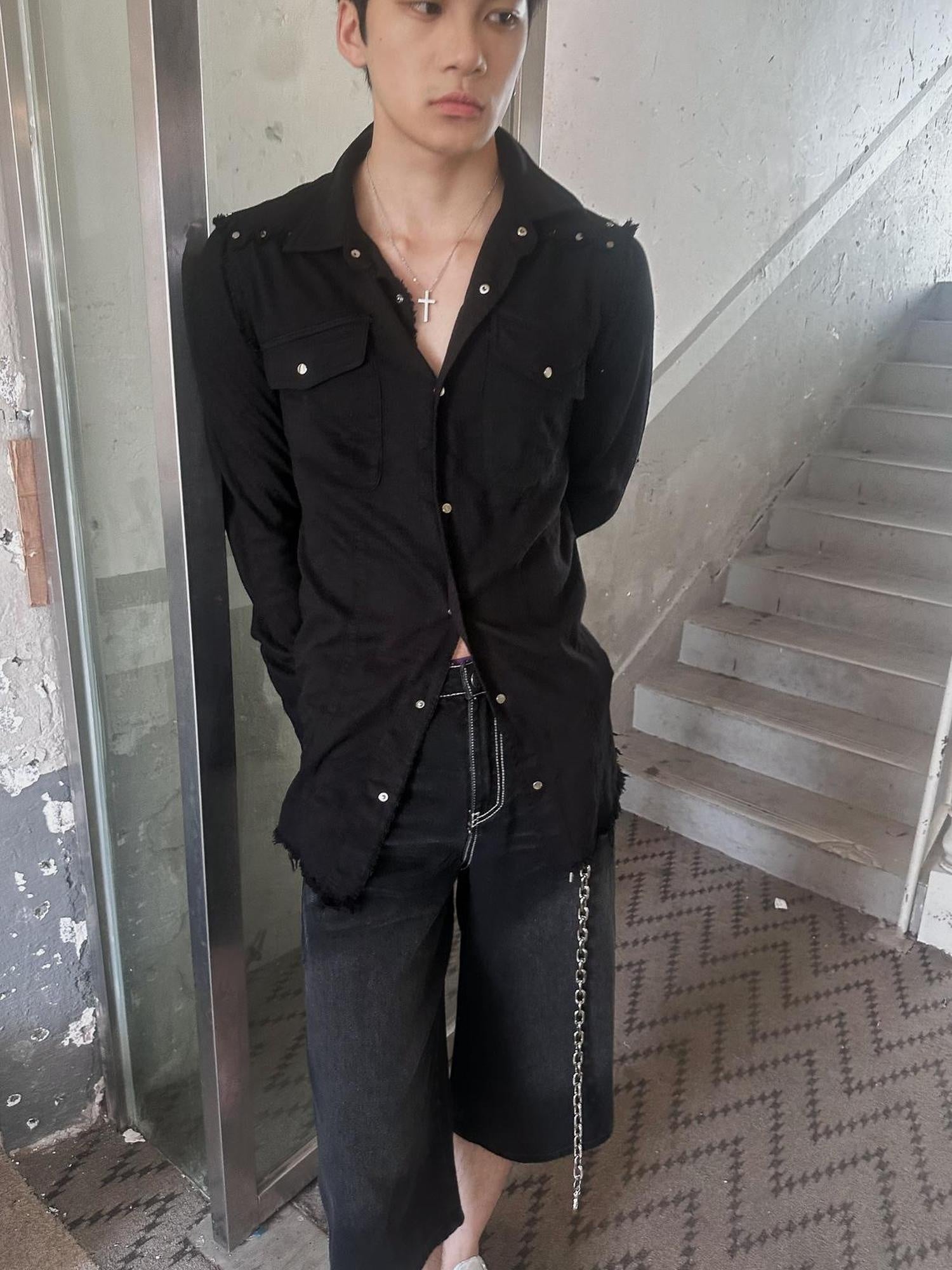 FULLTIDE Pure Cotton Breathable Casual Slim Square Neck Bell Sleeve Midlength Women Shirt