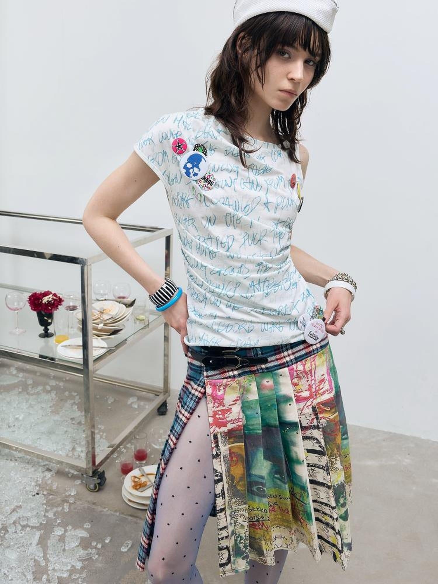 FULLTIDE Quick Dry Creative Print Commuter Slim Fit Women Cotton Lyocell T-Shirt