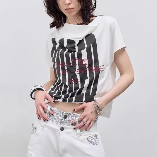 FULLTIDE_Quick_Dry_Loose_Commuter_Printed_Round_Neck_Unisex_Cotton_Black_T-Shirt_MISSTT