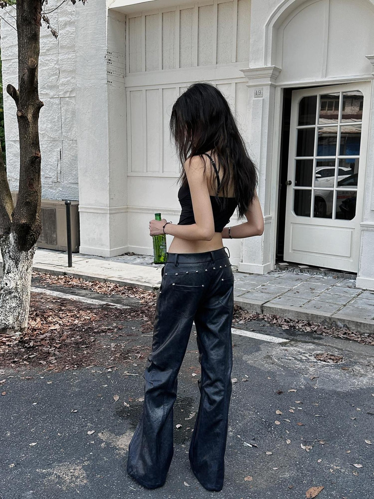 FULLTIDE Riveted Low Rise Flared Wide Leg Women&