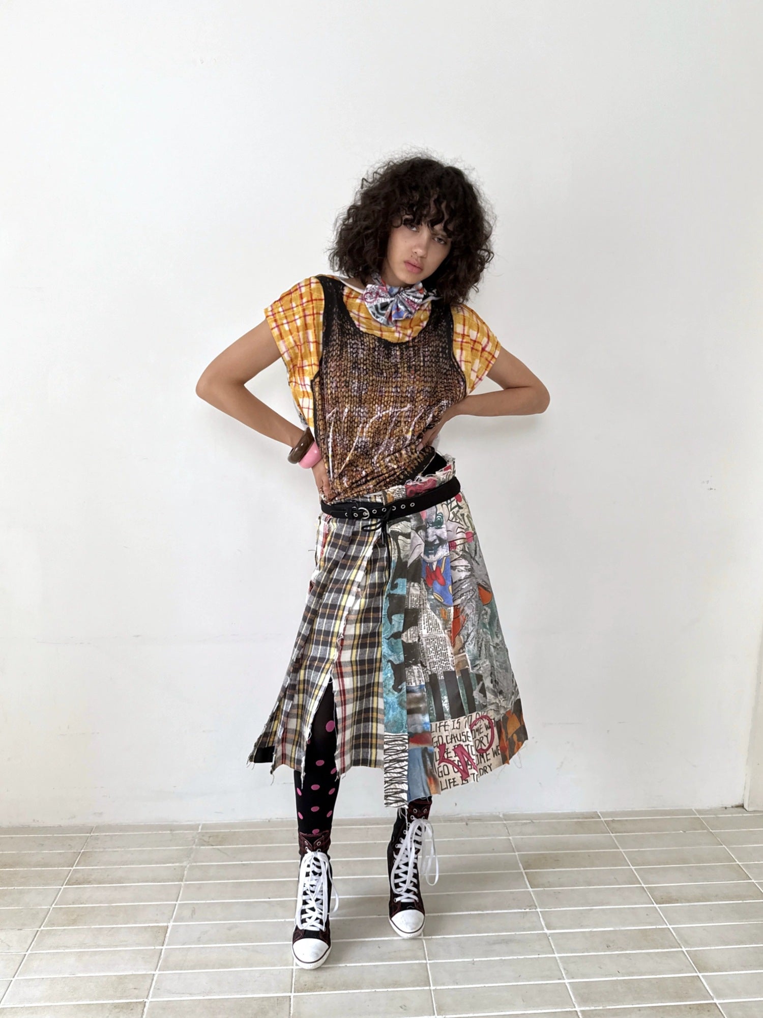 FULLTIDE Soft Cotton Graffiti Patchwork Oversized Unisex Crew Neck T-Shirt