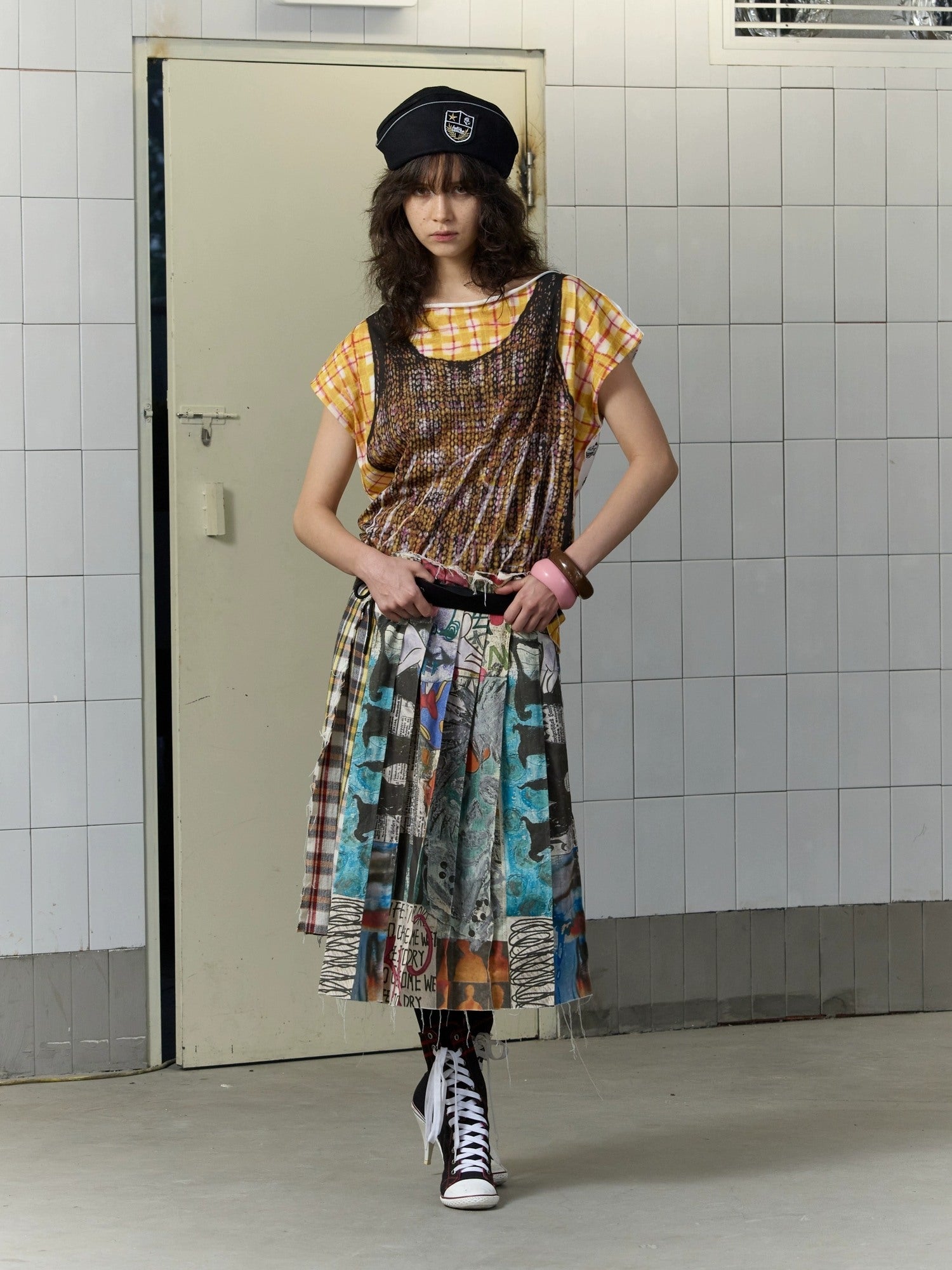 FULLTIDE Soft Cotton Graffiti Patchwork Oversized Unisex Crew Neck T-Shirt