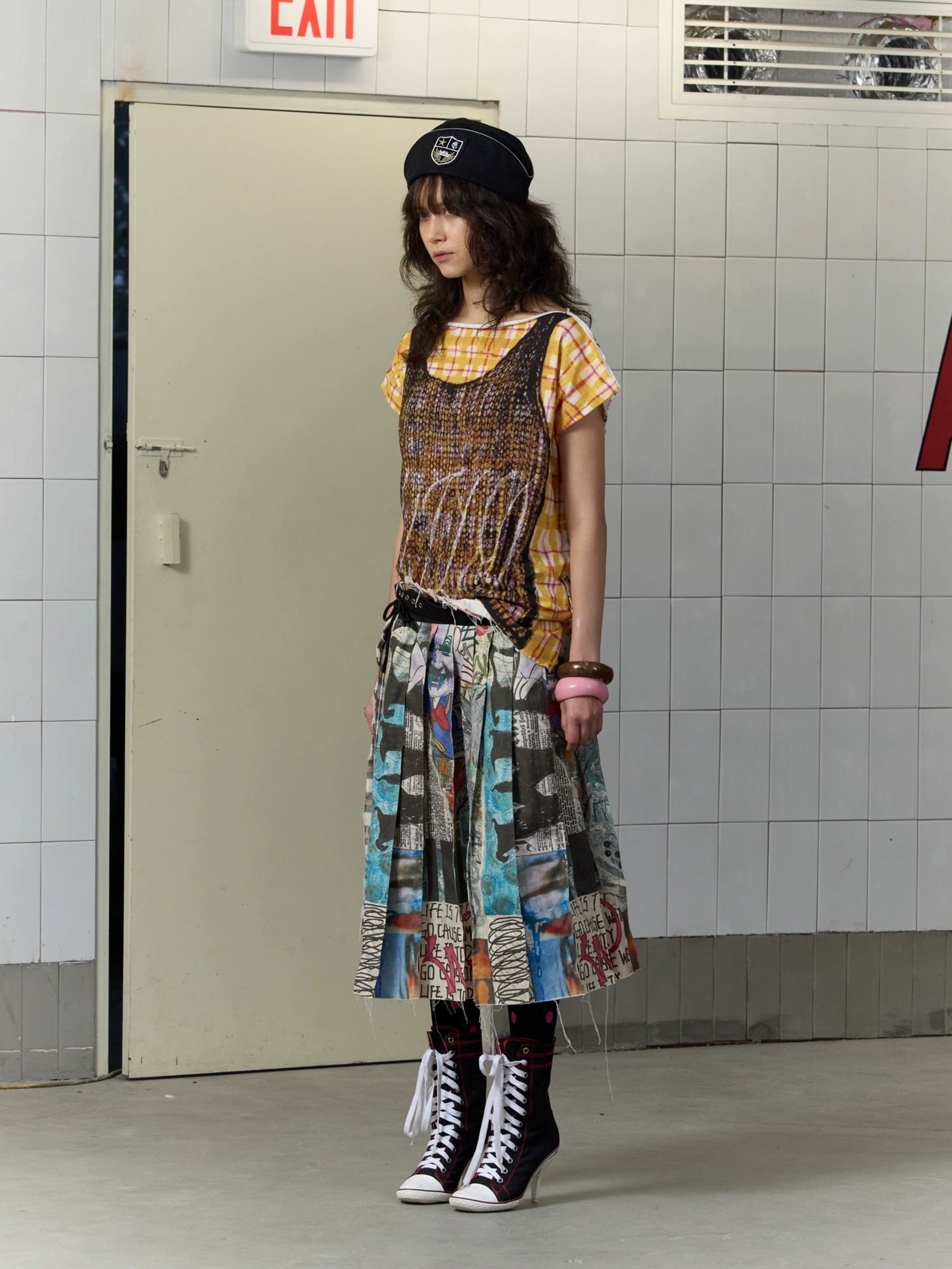 FULLTIDE Soft Cotton Graffiti Patchwork Oversized Unisex Crew Neck T-Shirt