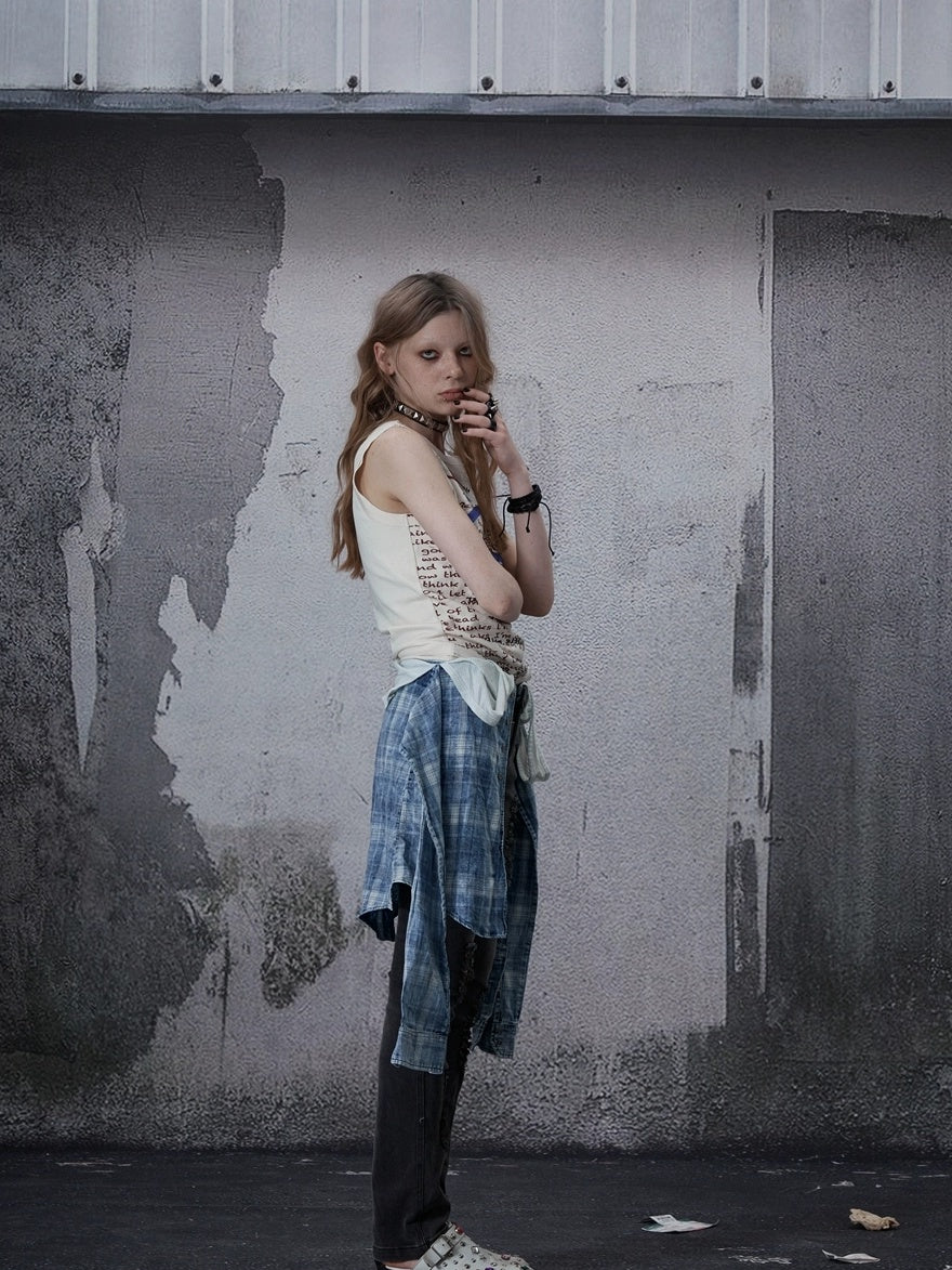 FULLTIDE Stretch Cotton Low Rise Pencil Fit Distressed Patchwork Women Zip Fly Jeans