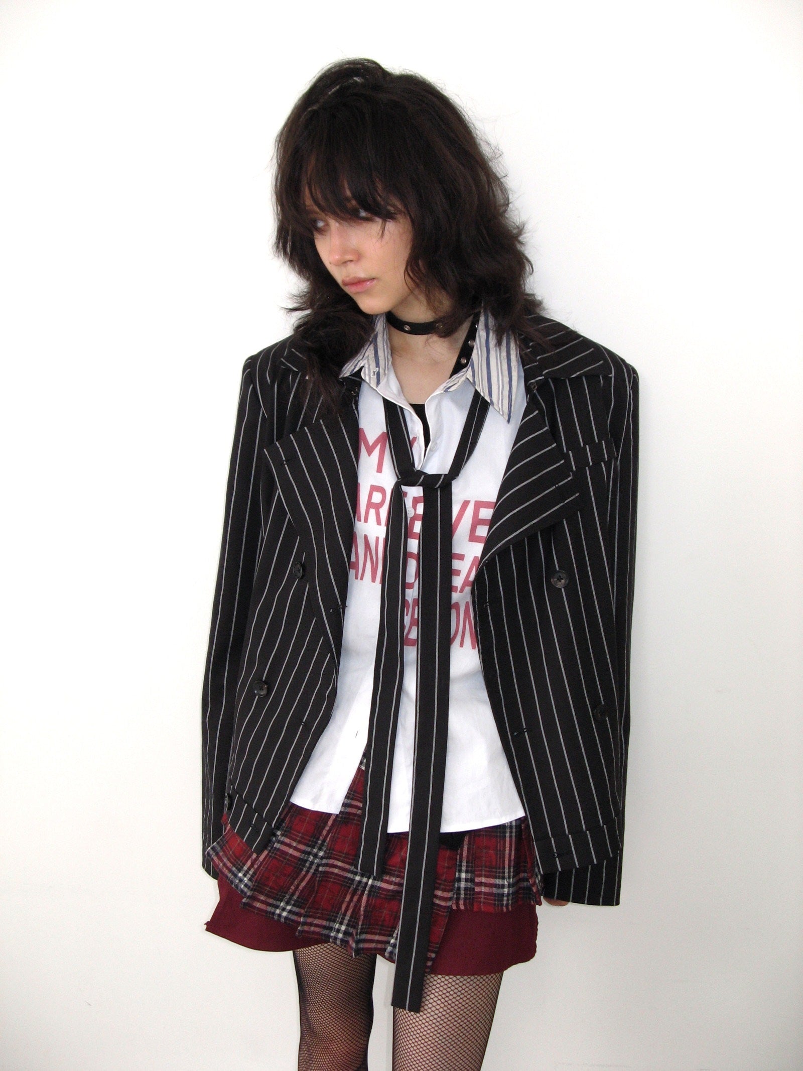 FULLTIDE_Striped_Punk_Laced_Double_Breasted_Half_Lined_Women&