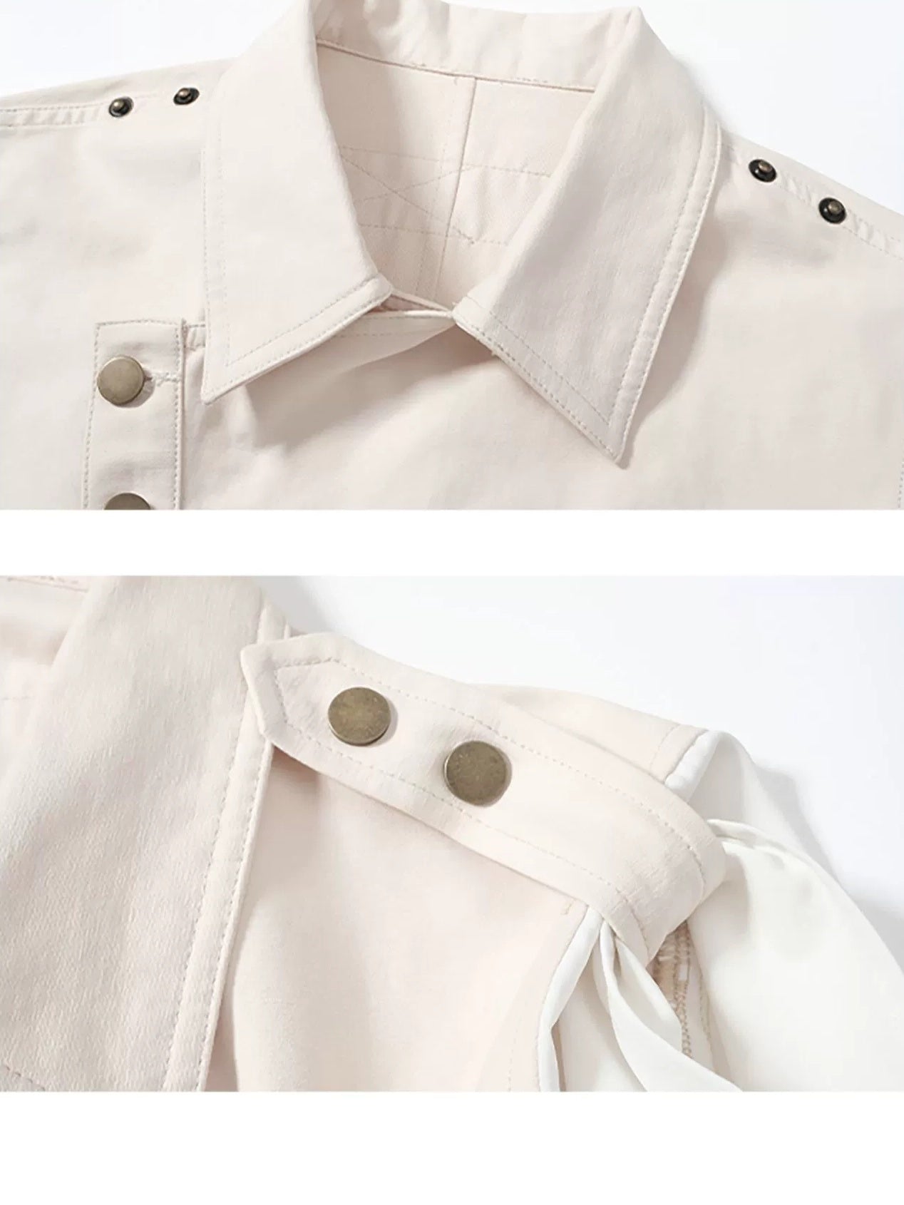 FULLTIDE Tailored Slim Fit Collared Lapel Youth Casual Off White Trendy Outerwear Vest