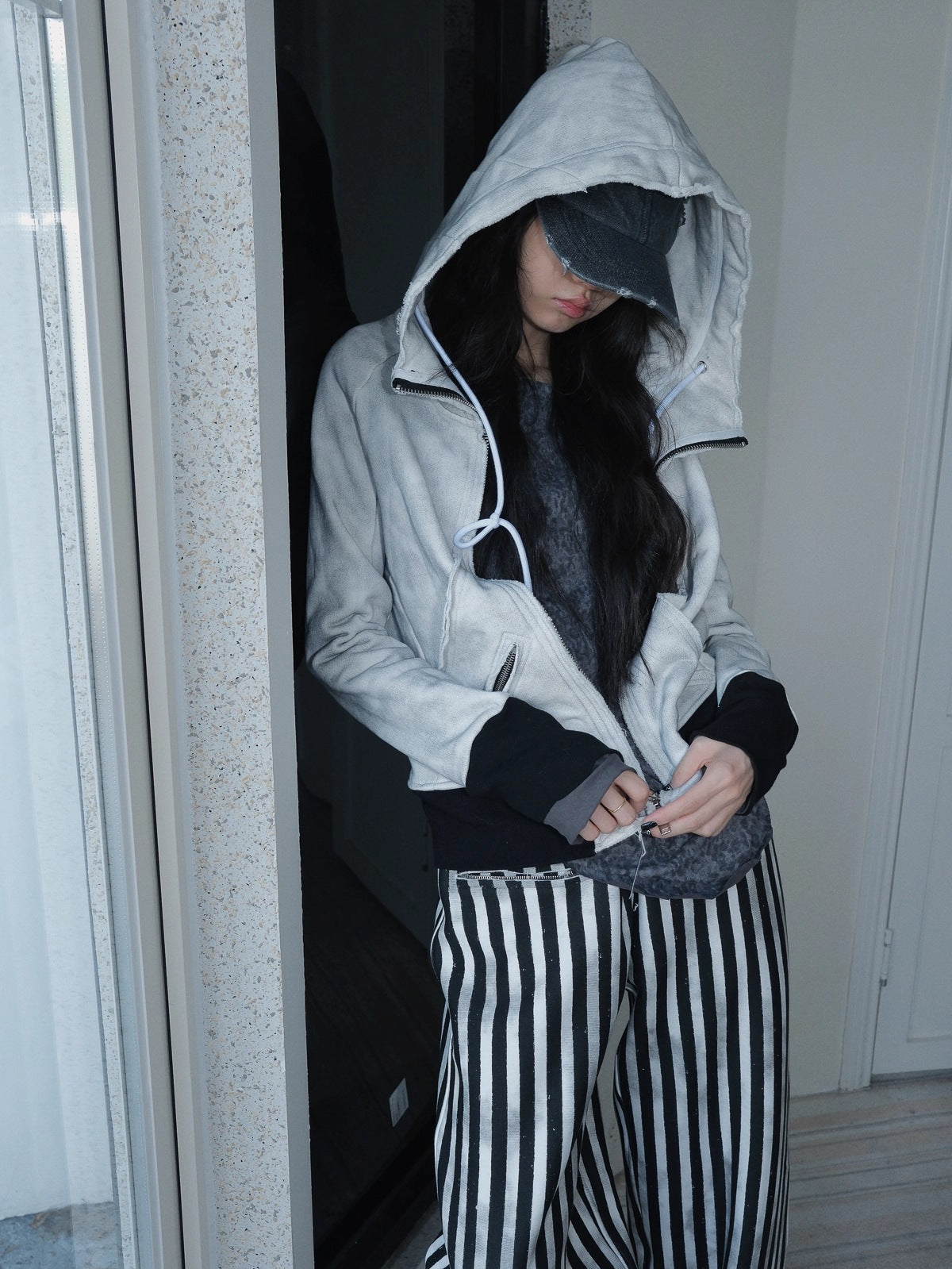 FULLTIDE_Thick_Pure_Cotton_Colorblock_Hooded_Mid_Length_Oversized_Street_Women_Hoodies_MISSTT