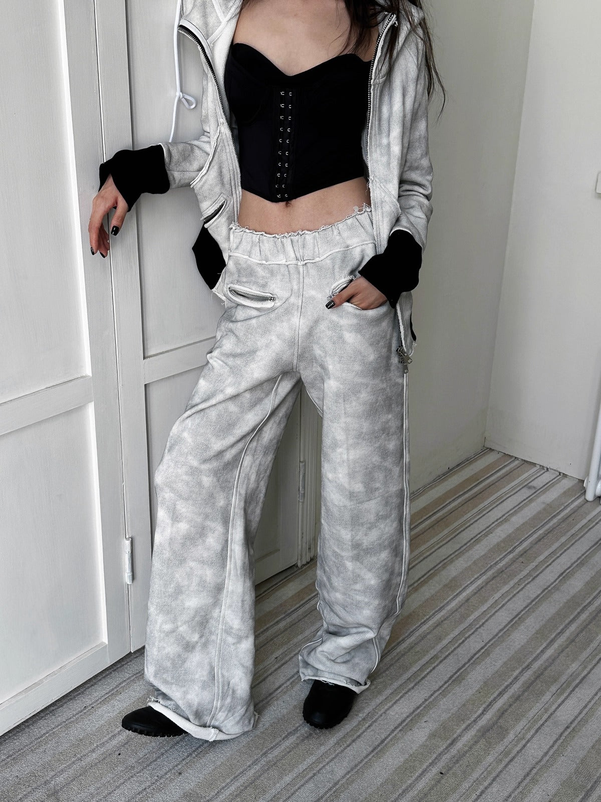 FULLTIDE_Thick_Pure_Cotton_Colorblock_Hooded_Mid_Length_Oversized_Street_Women_Hoodies_MISSTT