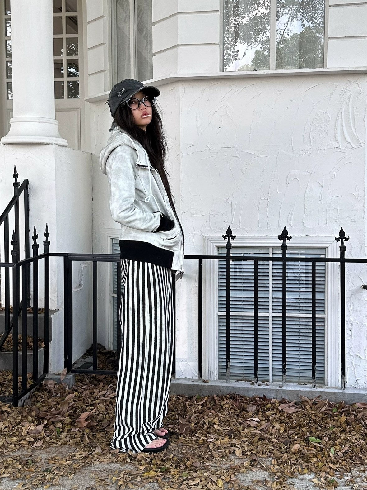 FULLTIDE Thick Pure Cotton Colorblock Hooded Mid Length Oversized Street Women Hoodies