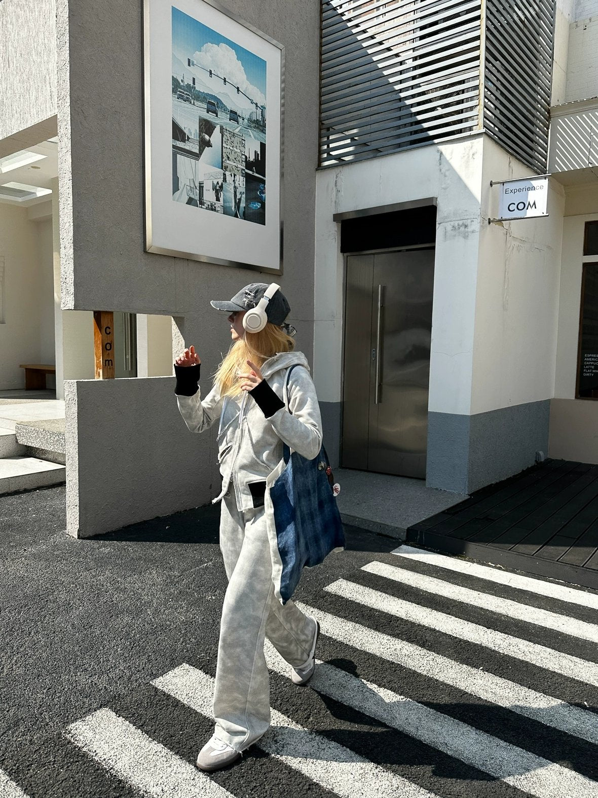 FULLTIDE Thick Pure Cotton Colorblock Hooded Mid Length Oversized Street Women Hoodies