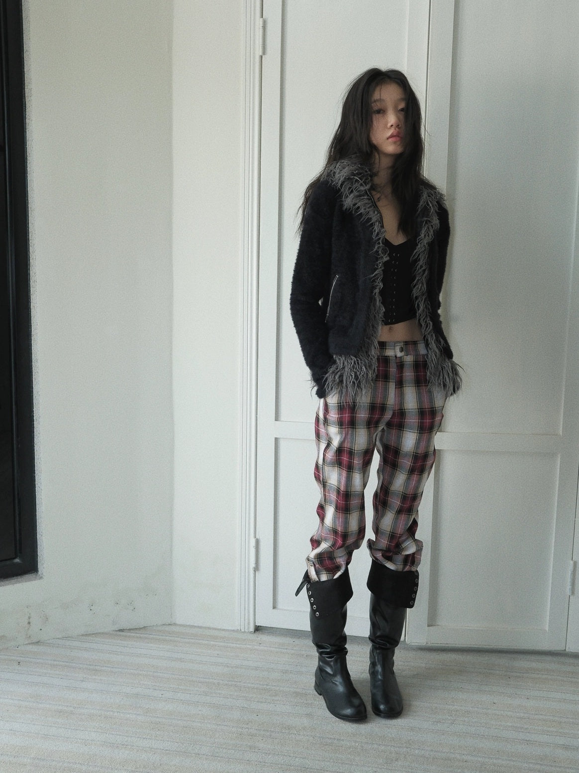 FULLTIDE Ultra Soft Mink Plush Street Style Lapel Cardigan Women Long Sleeve Sweater