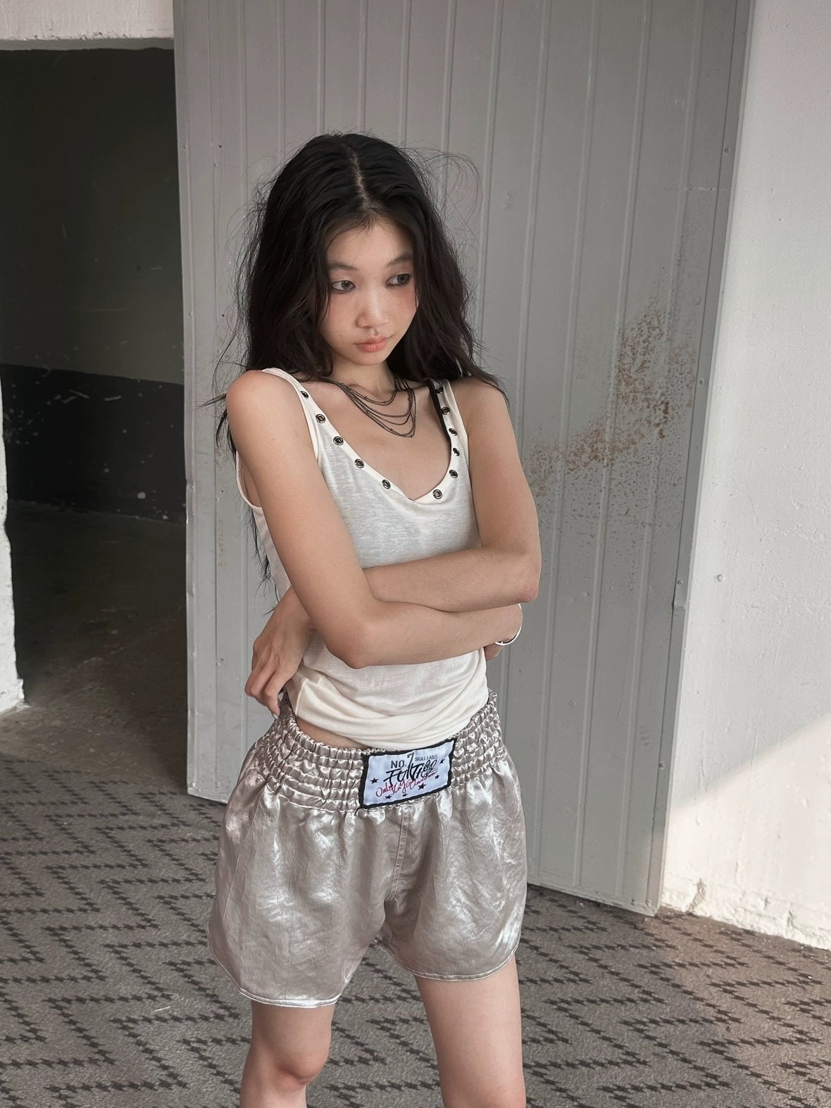 FULLTIDE Versatile Lightweight Straight Leg Natural Waist Women Triacetate Shorts