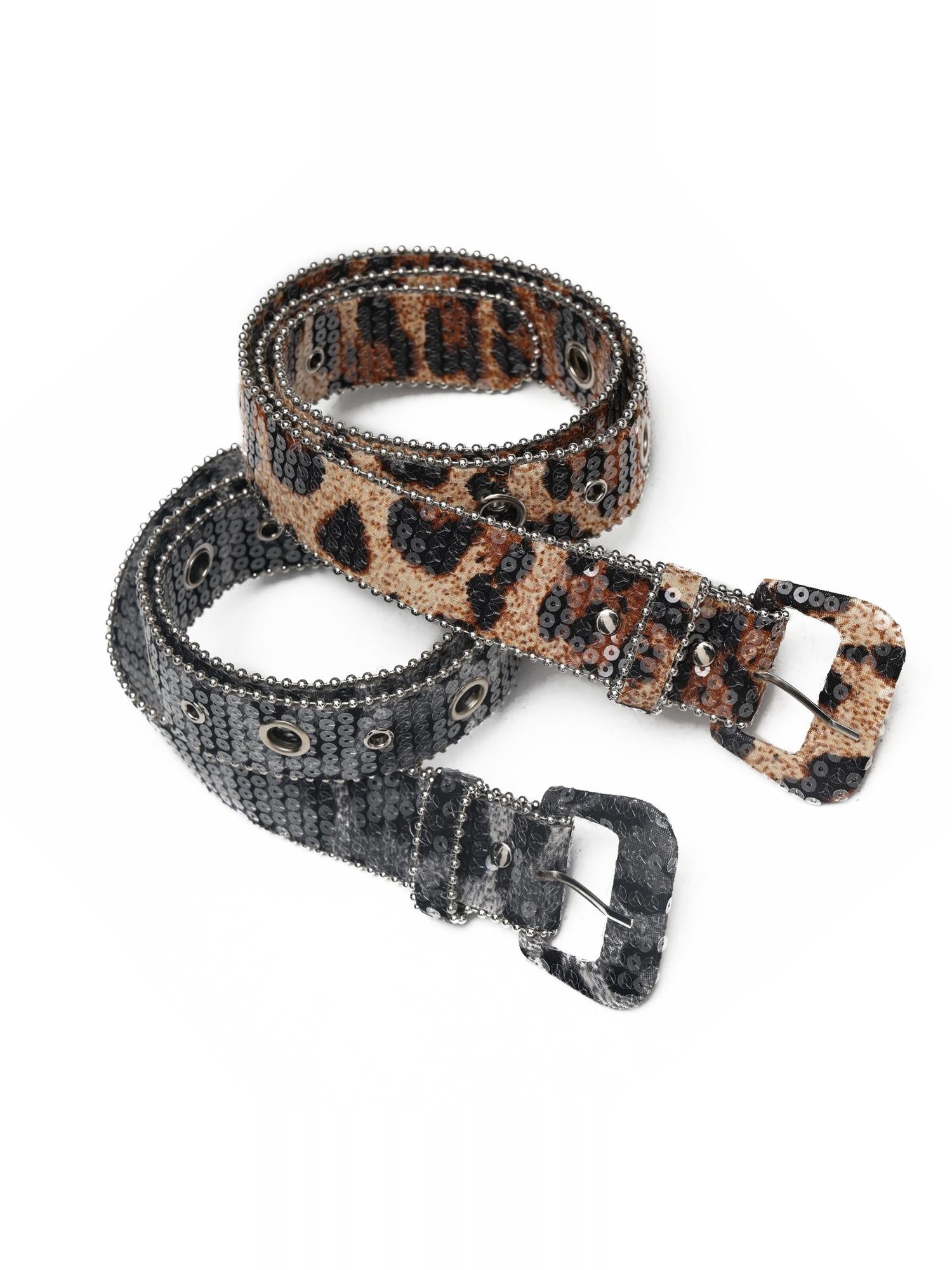 FULLTIDE Versatile Pu Leopard Print Waist Youth Unisex Fashion Accessory Belt