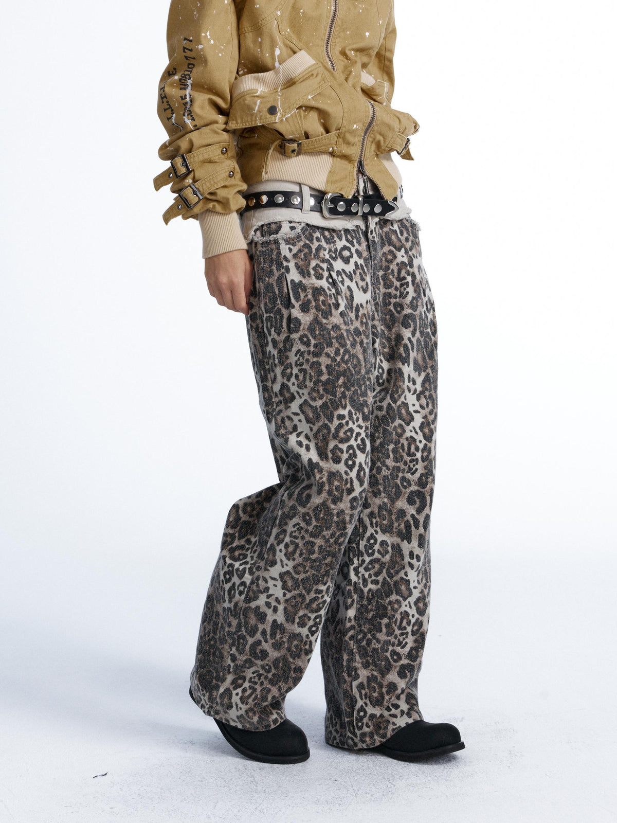 FULLTIDE_Vintage_Leopard_Print_Distressed_Double_Waist_Women&