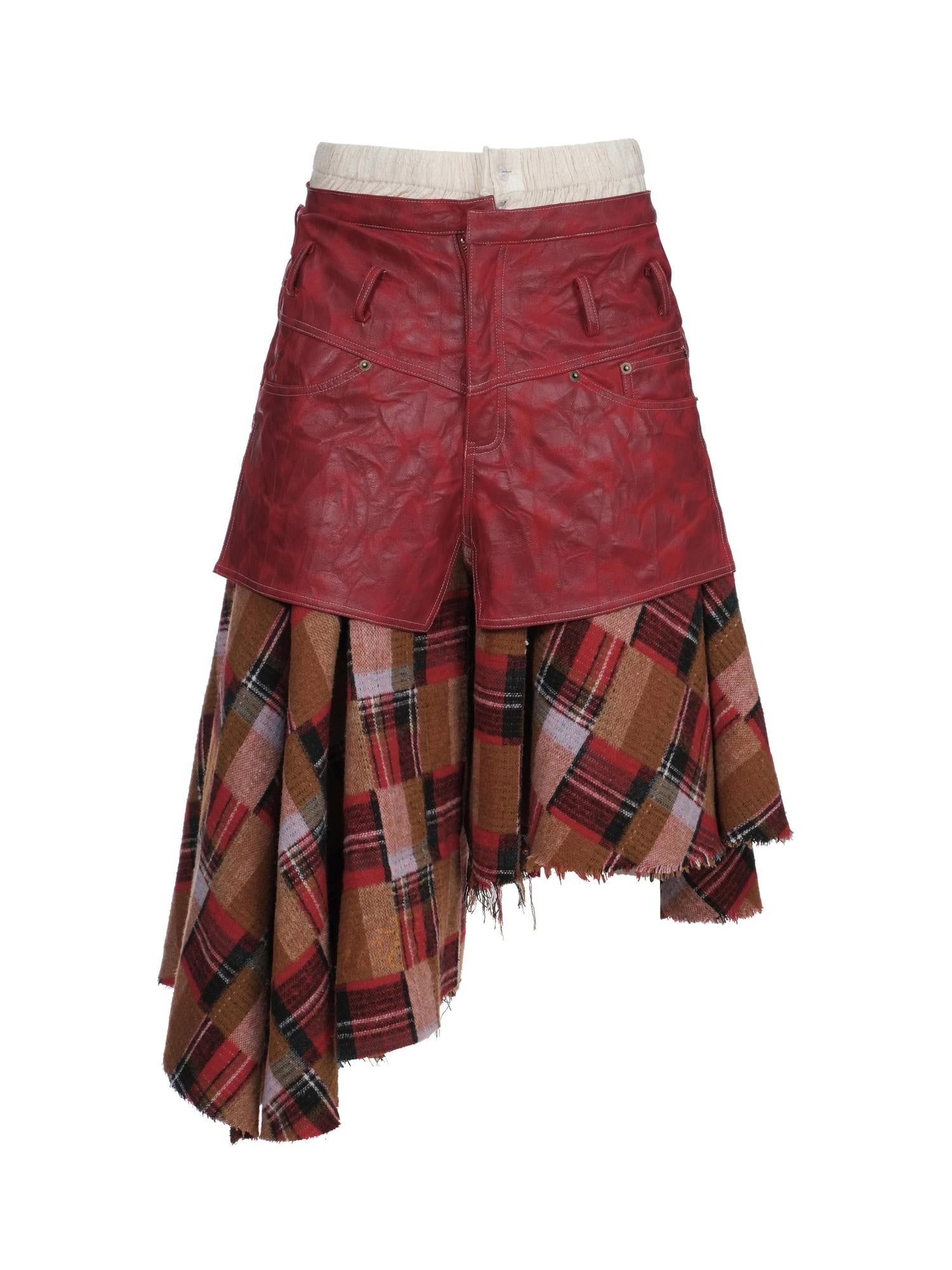 FULLTIDE Vintage Plaid Velvet Patchwork A Line Mid Rise Office Women Midi Skirt