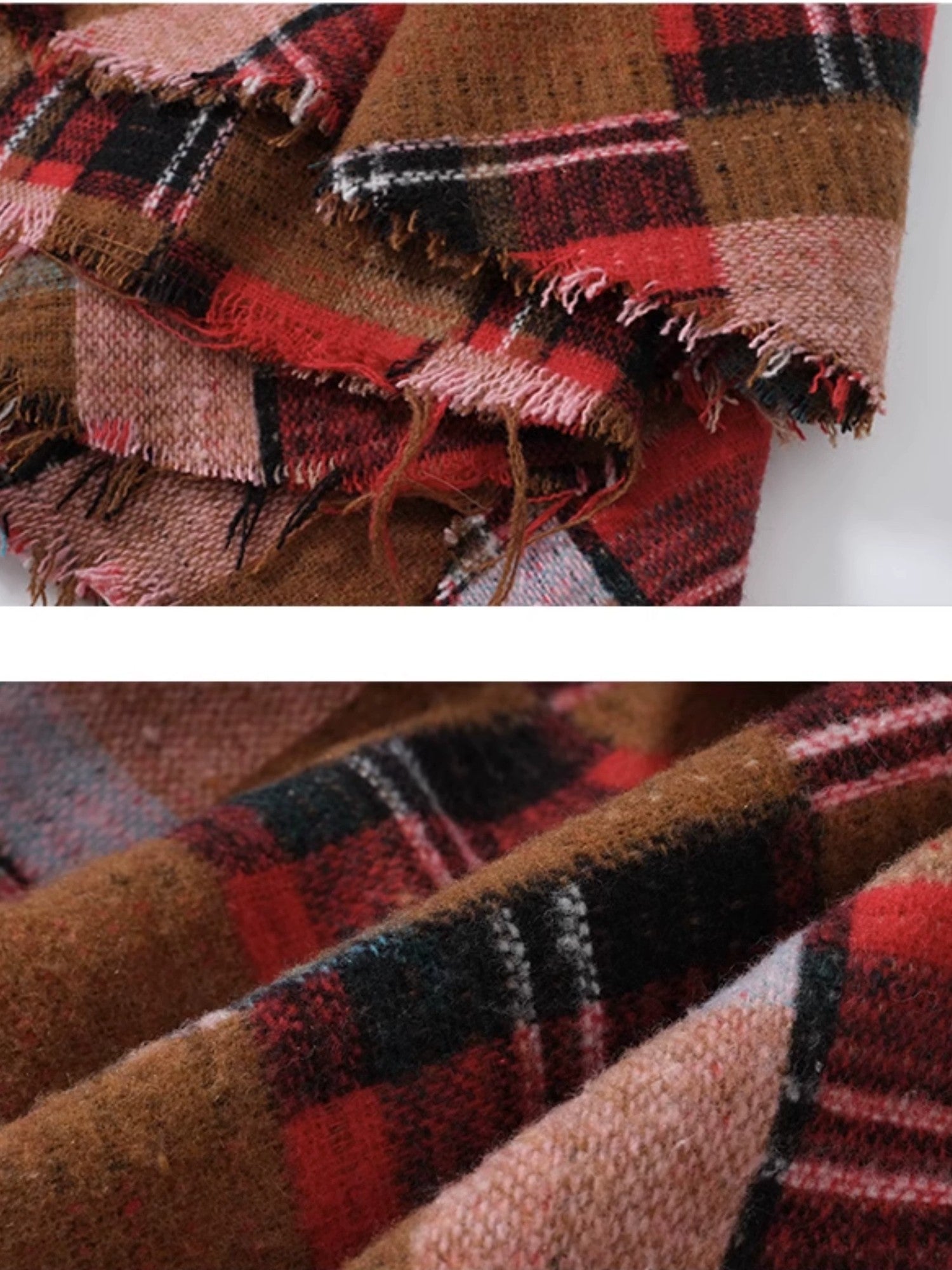 FULLTIDE Vintage Plaid Velvet Patchwork A Line Mid Rise Office Women Midi Skirt