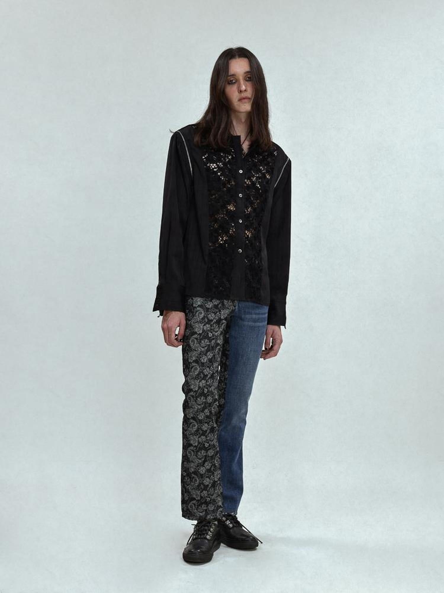 FULLTIDE Wrinkle Free Satin Square Neck Rock Chic Women Evening Zip Pleated Shimmer Shirt