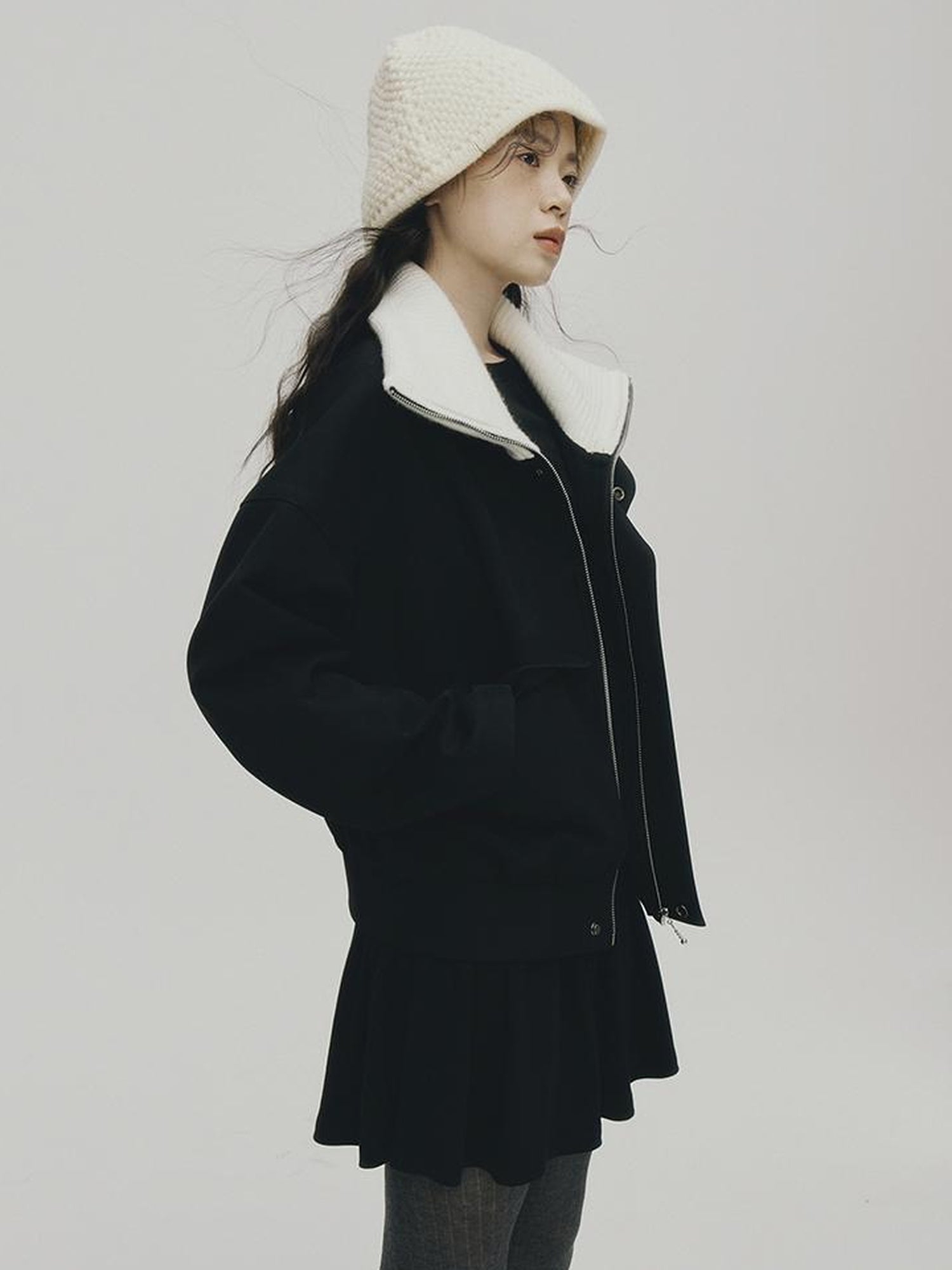 FUSSED 24aw Cleanfit Quilted Structured Collar Loose Fit Jacket