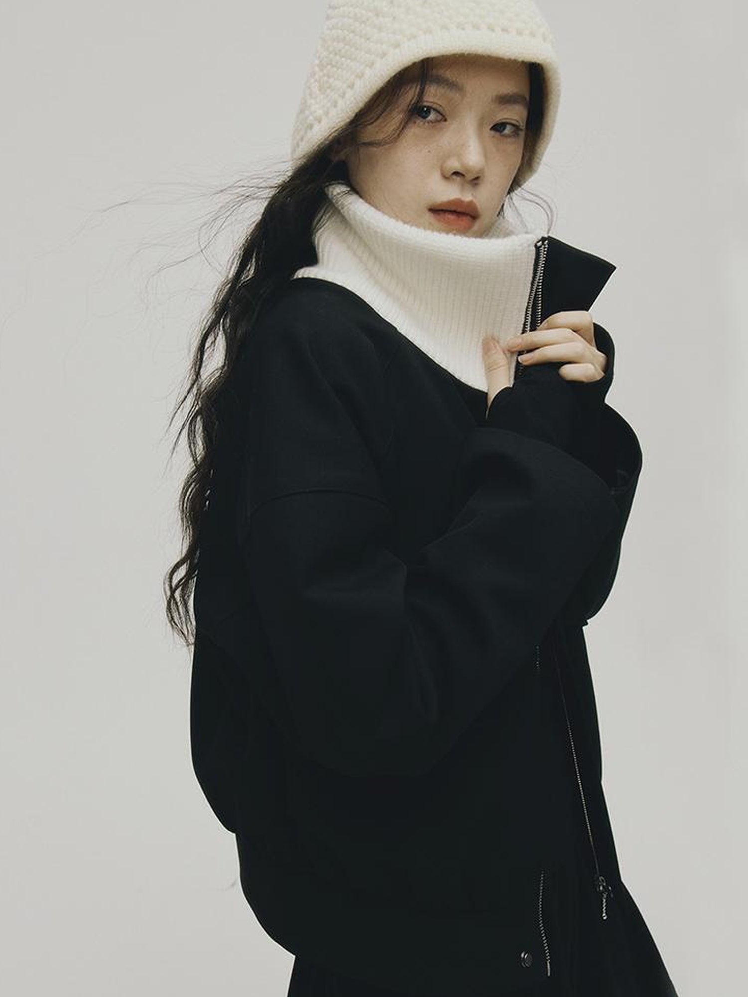 FUSSED 24aw Cleanfit Quilted Structured Collar Loose Fit Jacket