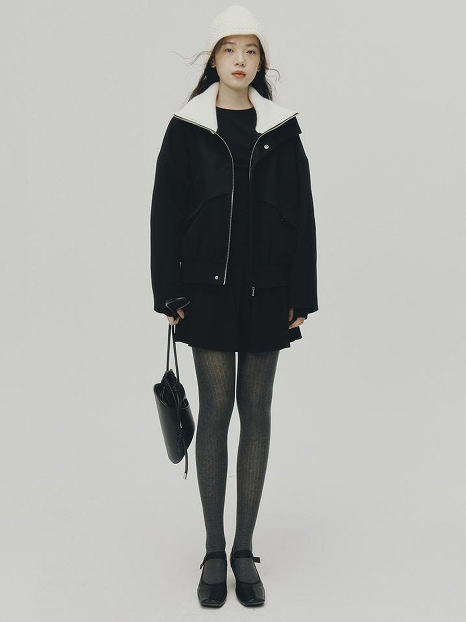 FUSSED 24aw Cleanfit Quilted Structured Collar Loose Fit Jacket